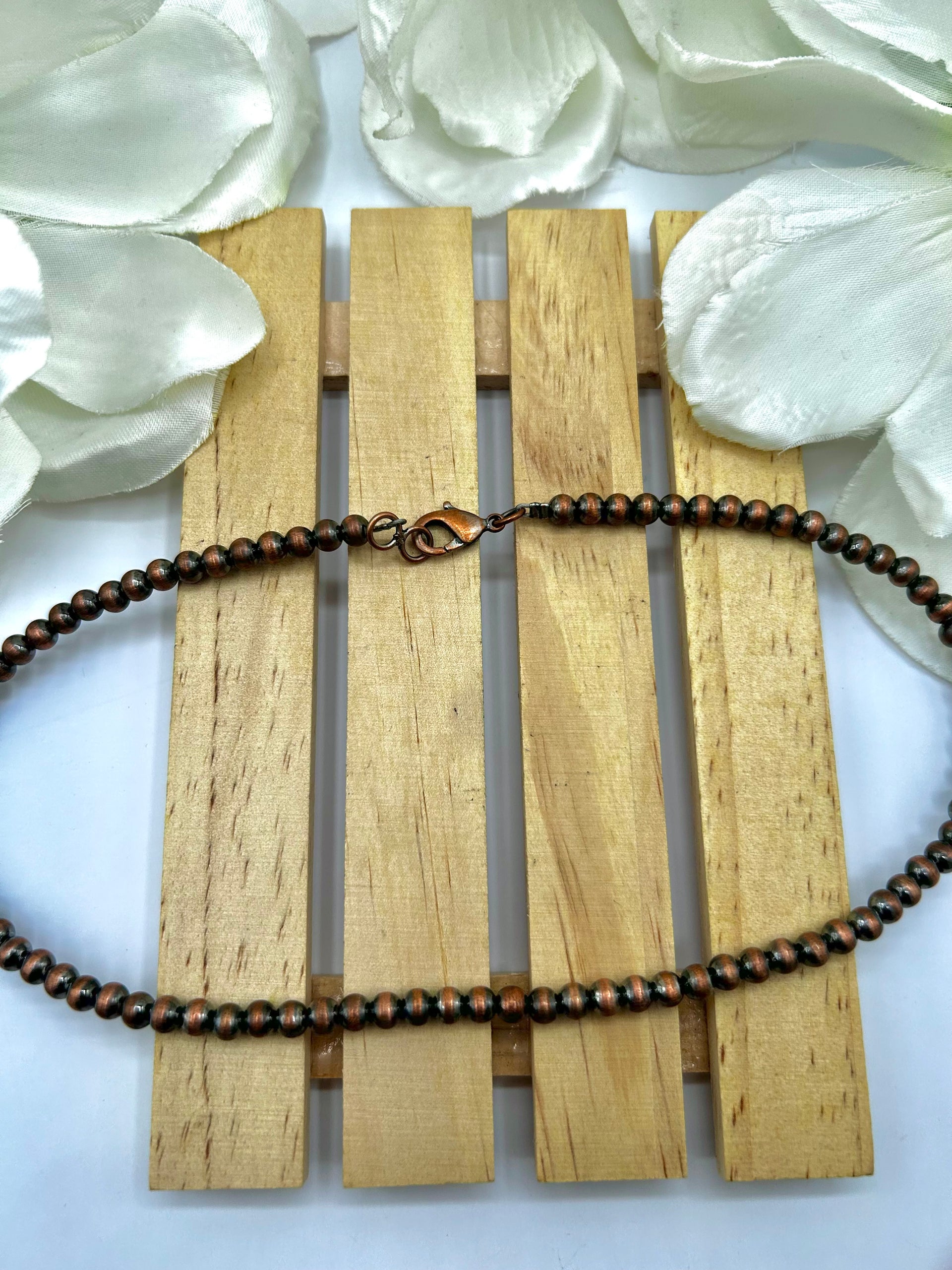 Navajo Made Strung 5 MM Copper Necklace