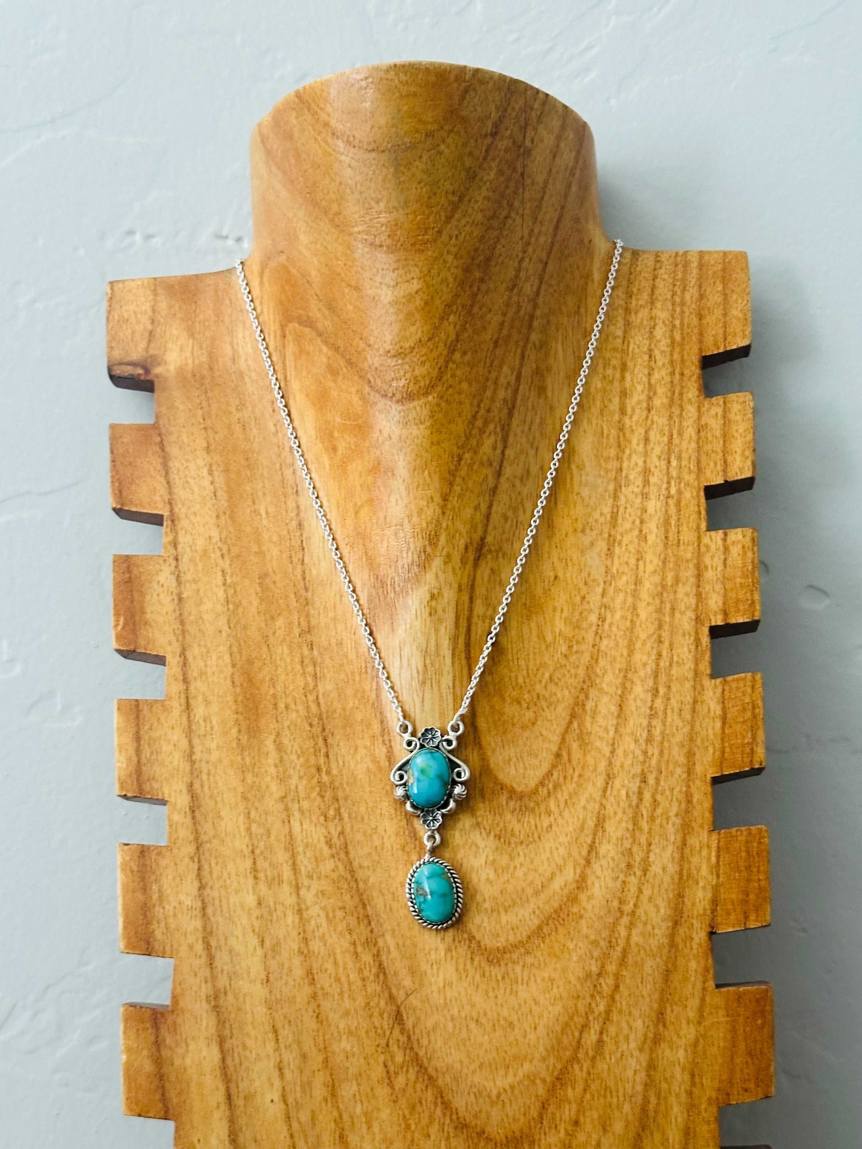 Southwest Made Sonoran Mountain Turquoise & Sterling Silver Necklace