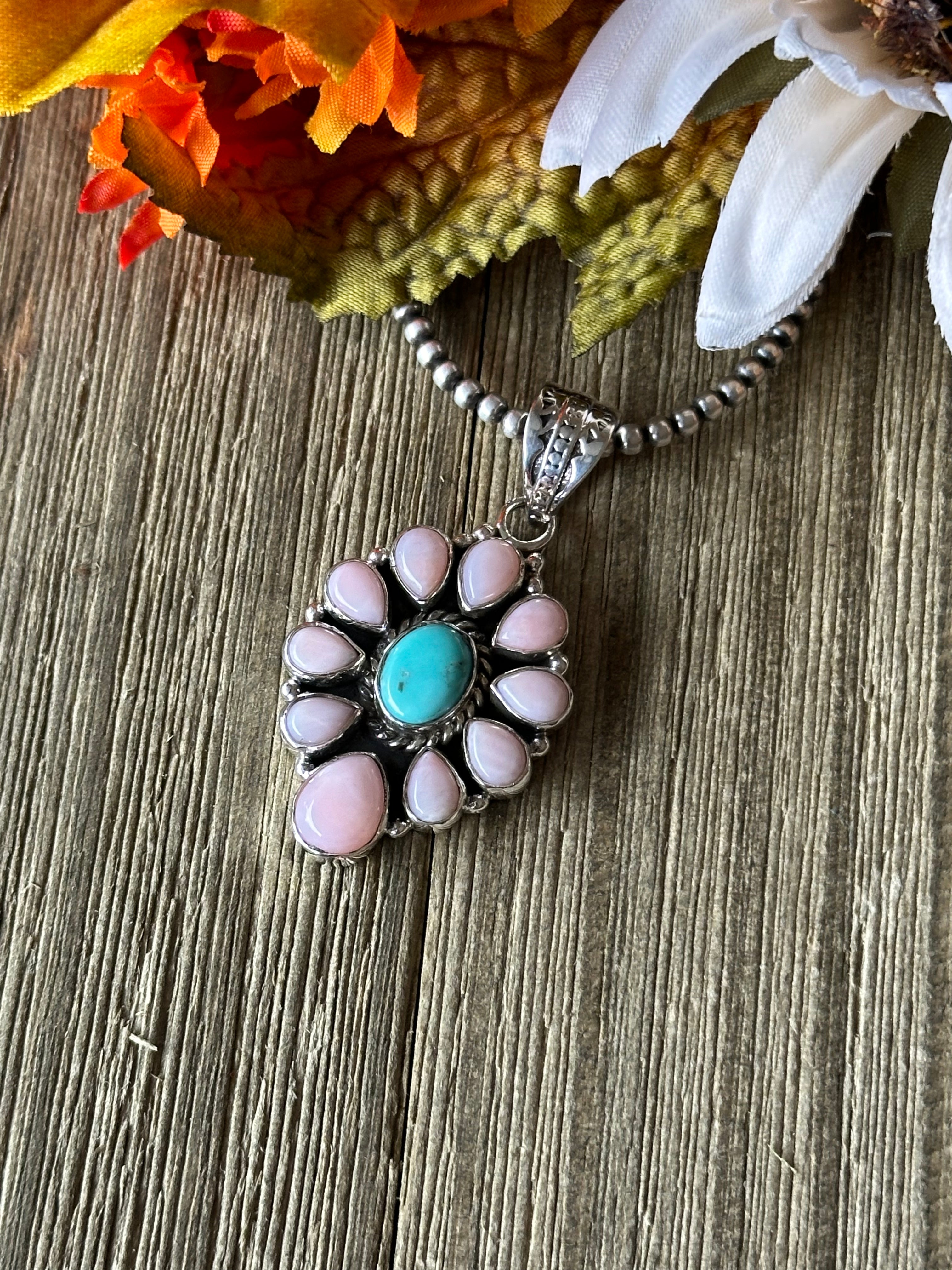 Southwest Handmade Multi Stone & Sterling Silver Pendant