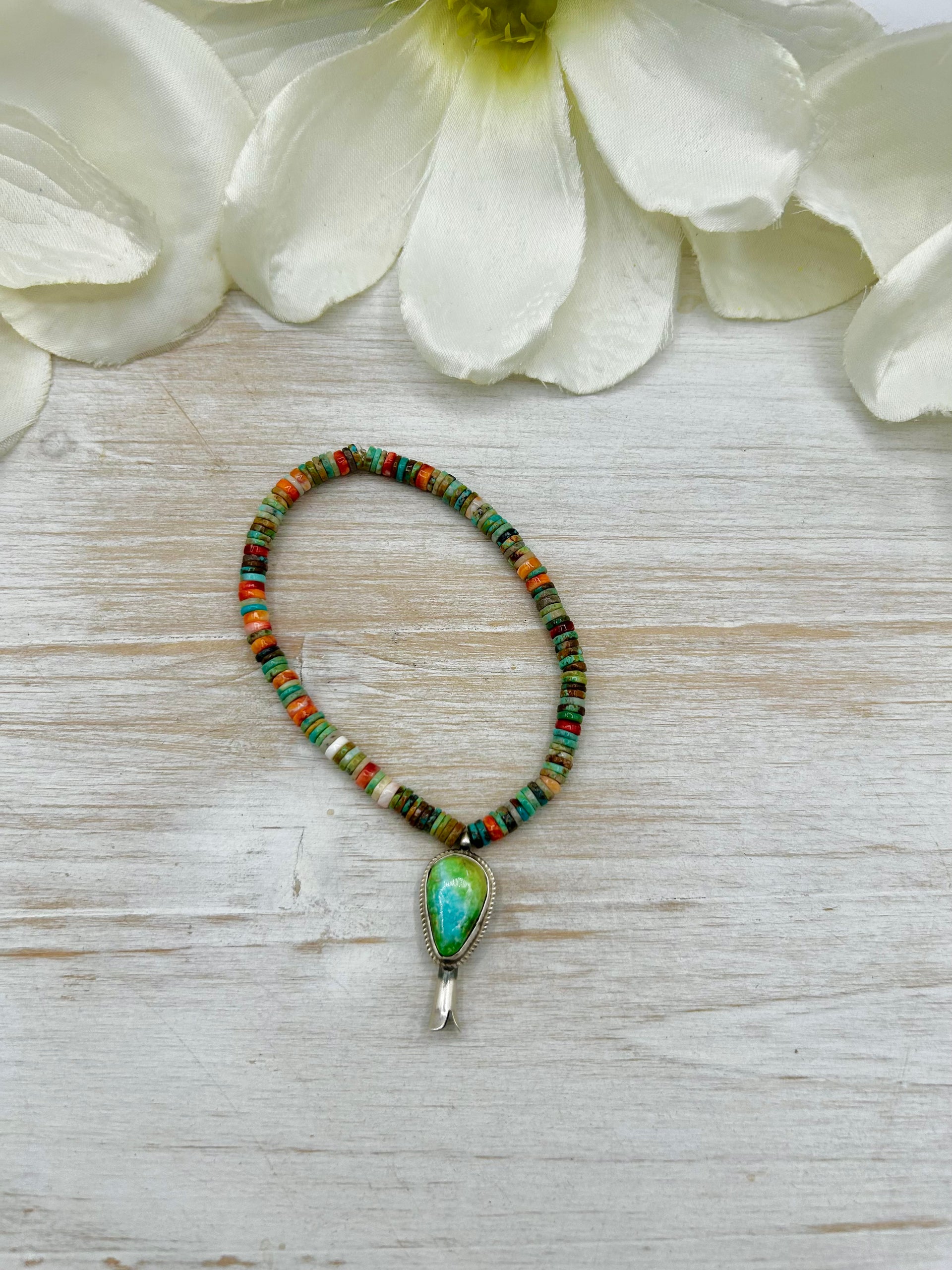 George Rios Multi Stone & Sterling Silver Stretchy Bracelet