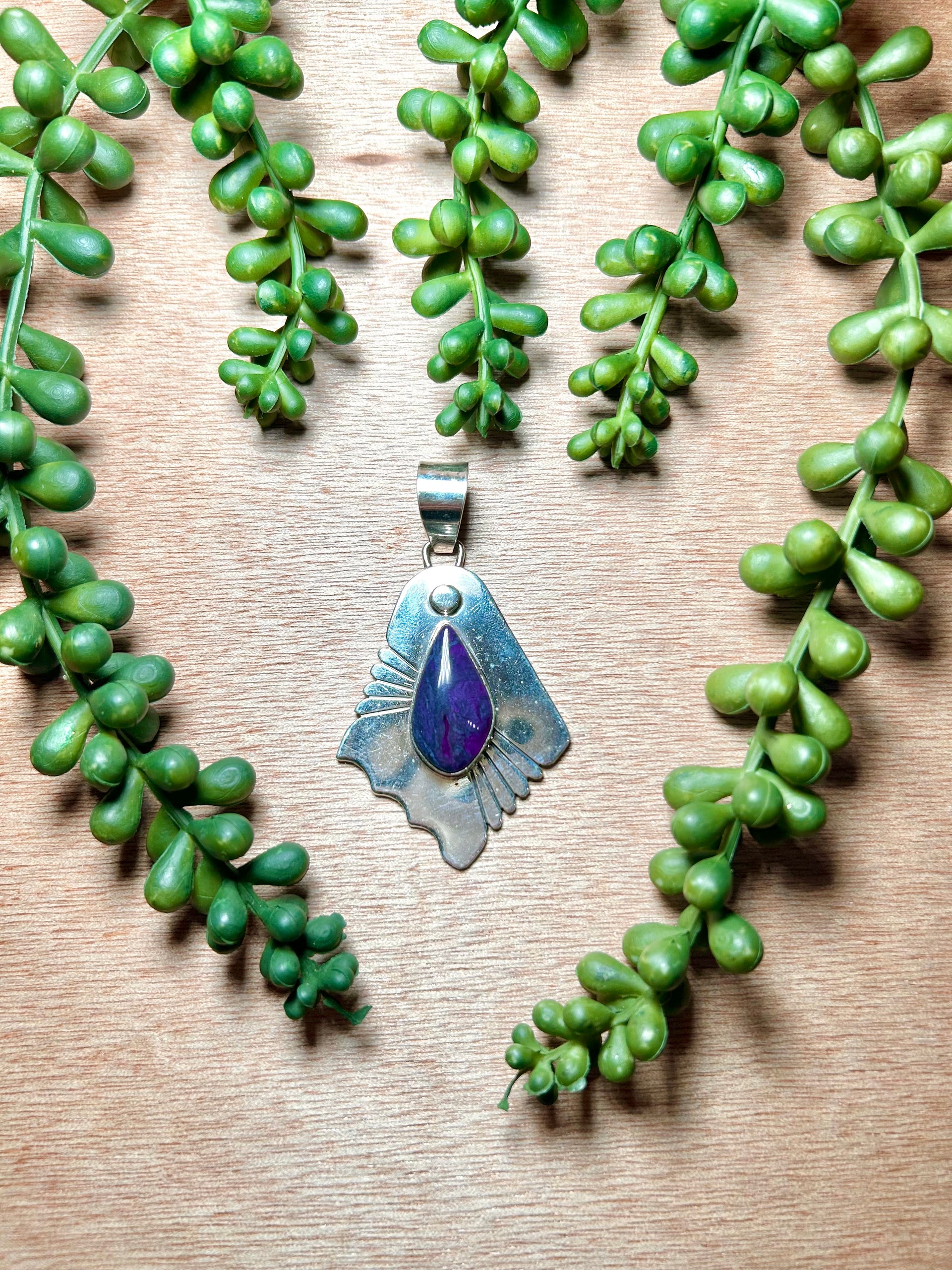 Navajo Made Sngilite  & Sterling Silver Pendant