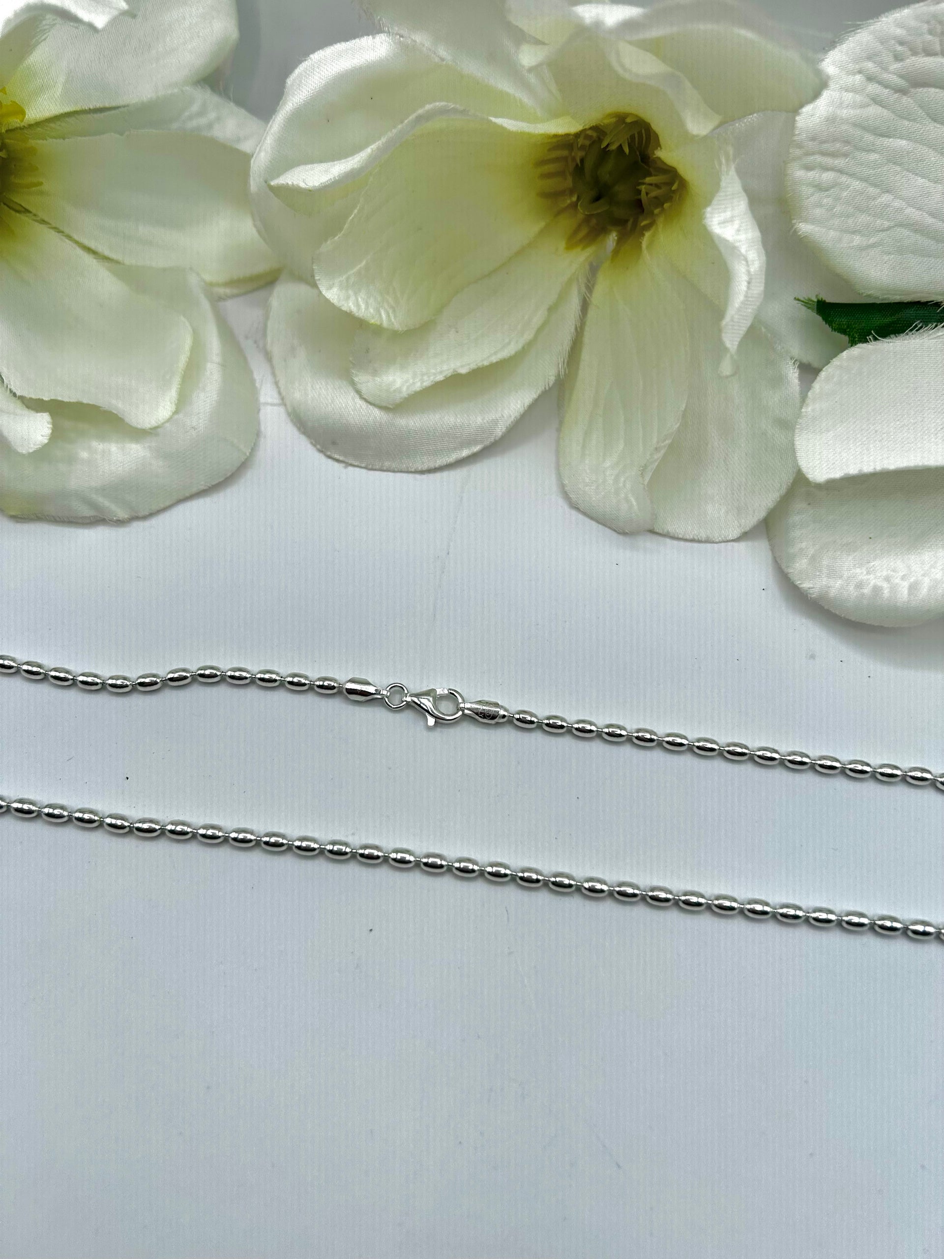 Navajo Made Strung Sterling Silver Necklace