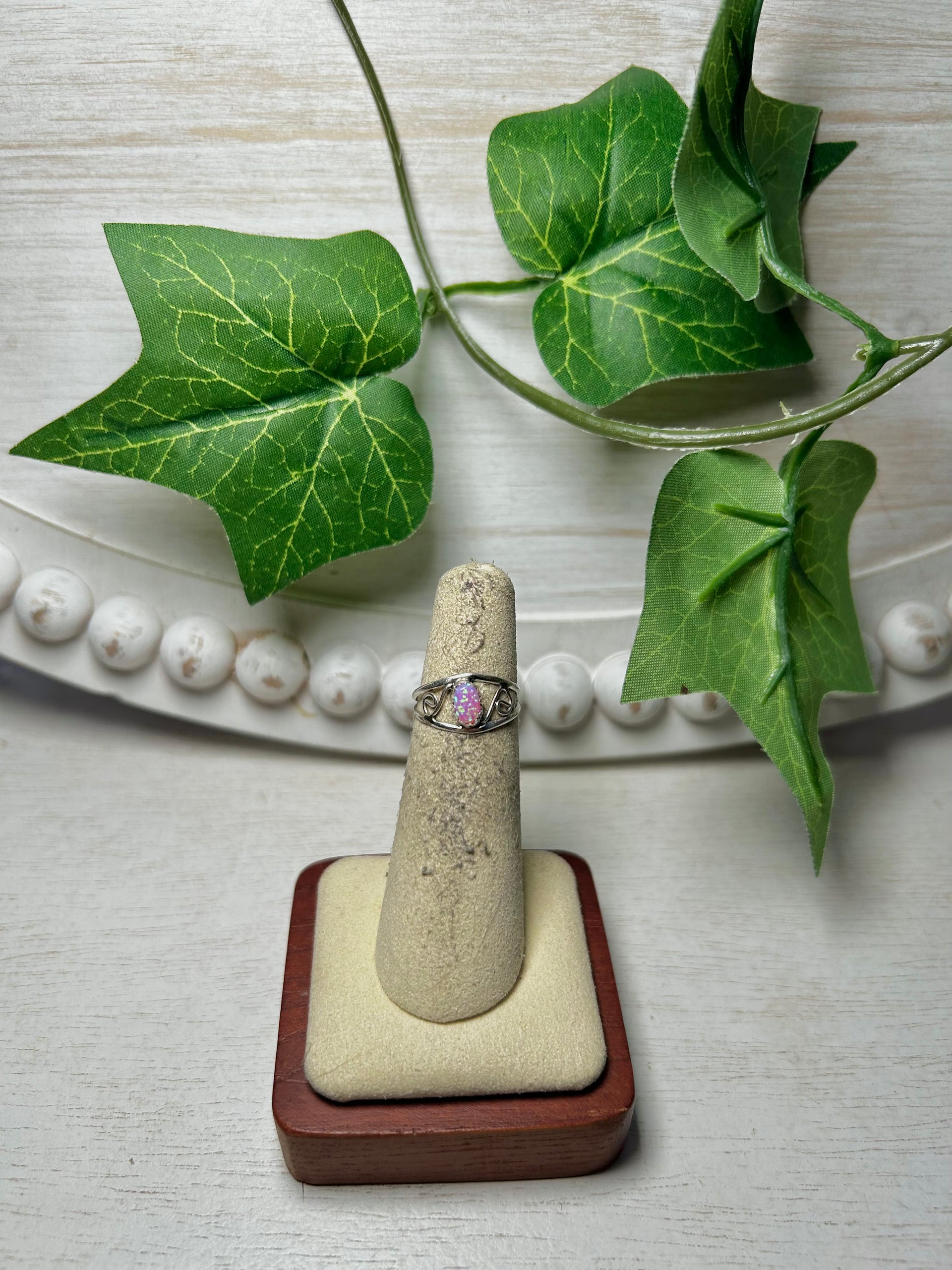 Navajo Made Opal & Sterling Silver Ring Size 4.25