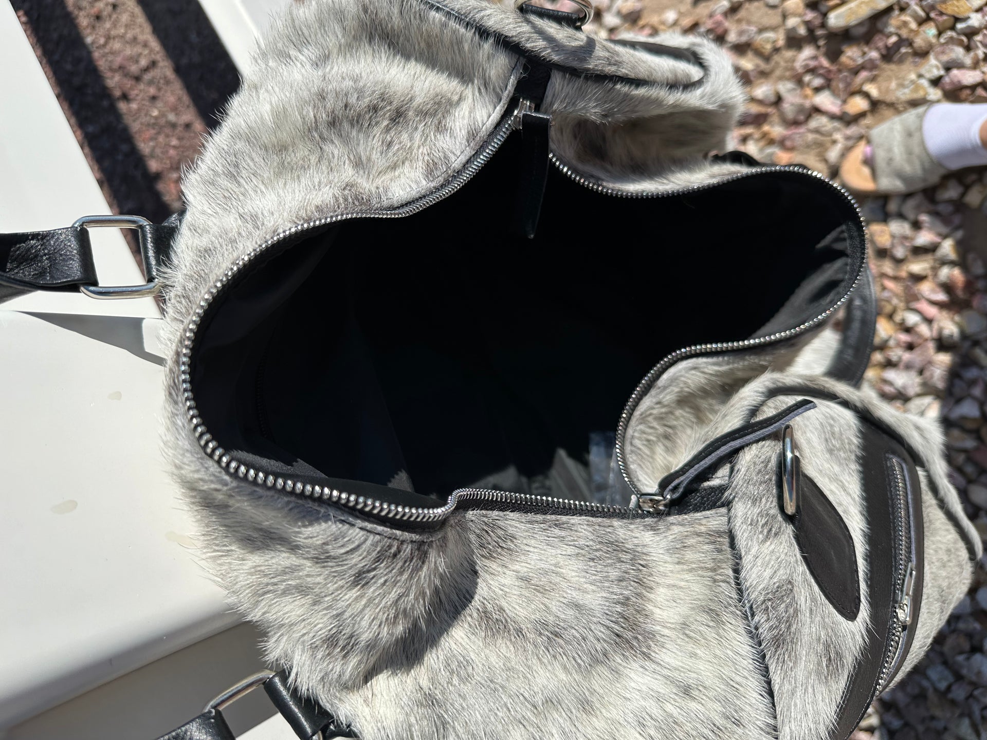 Genuine Tooled Leather Cowhide Duffle Bag