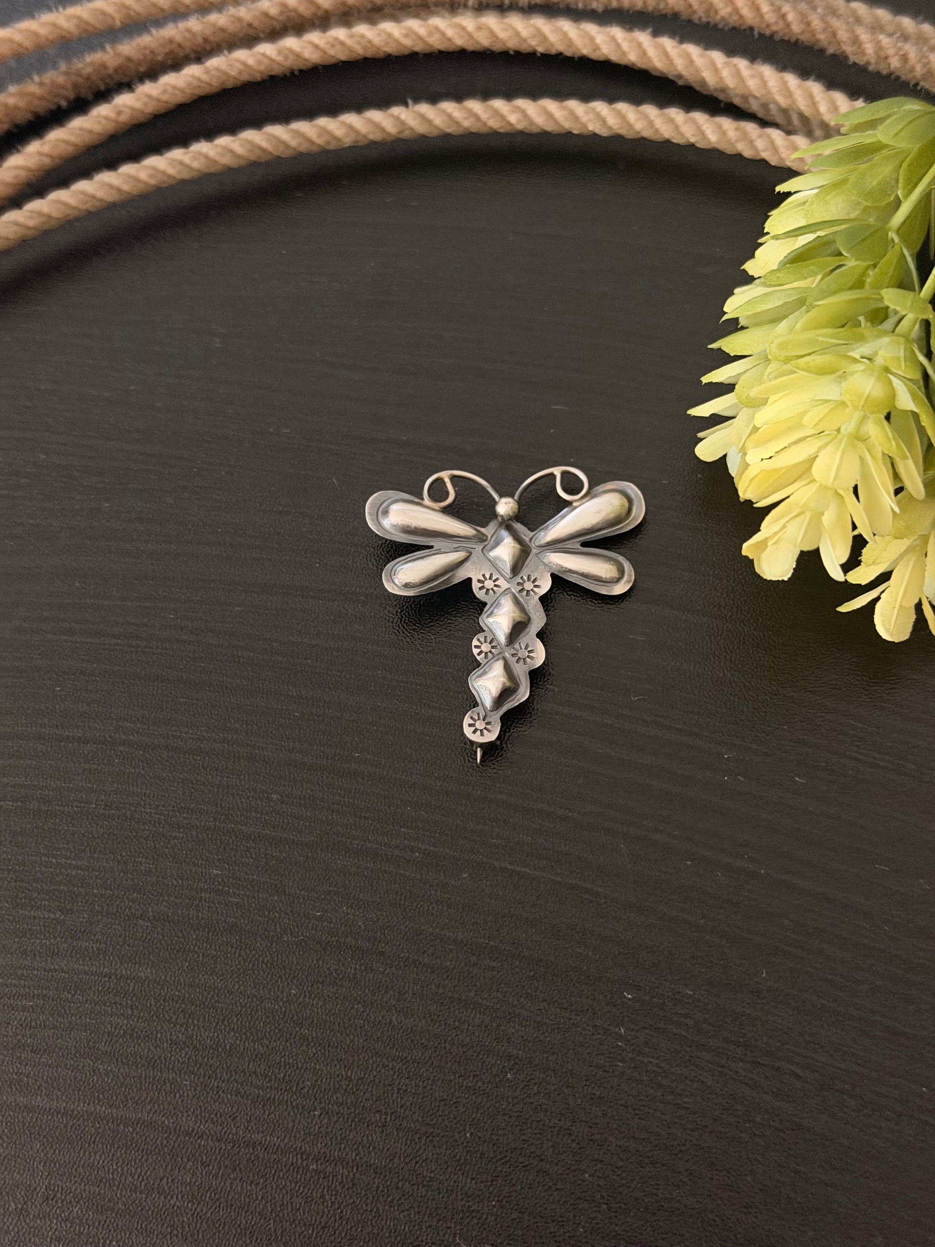 Navajo Made Sterling Silver Dragonfly Pin