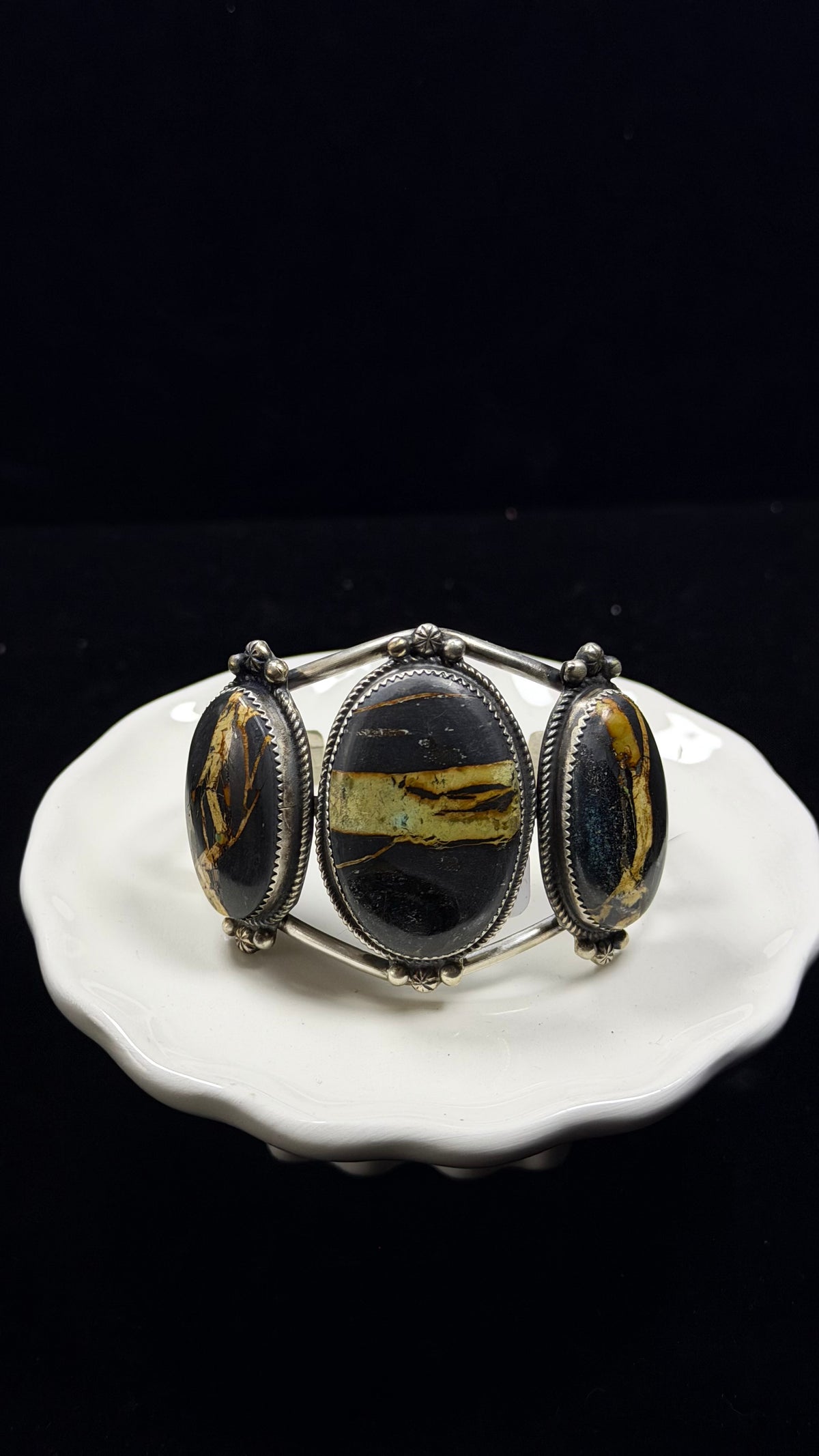 Donovan Nez Black Jack Turquoise & Sterling Silver Cuff Bracelet