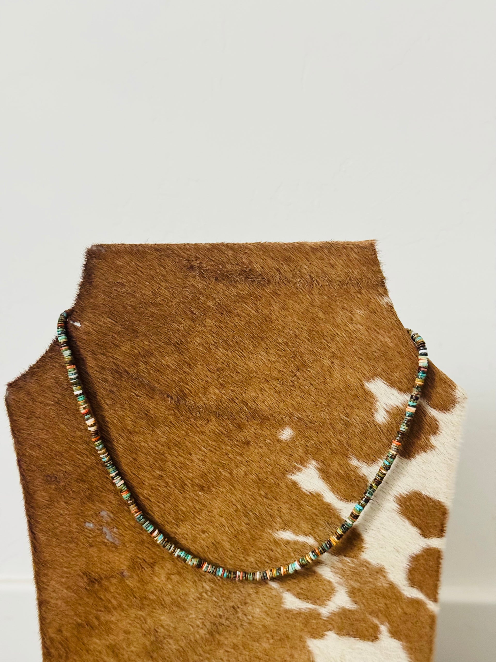 Navajo Strung Multi Stone Heishi Necklace