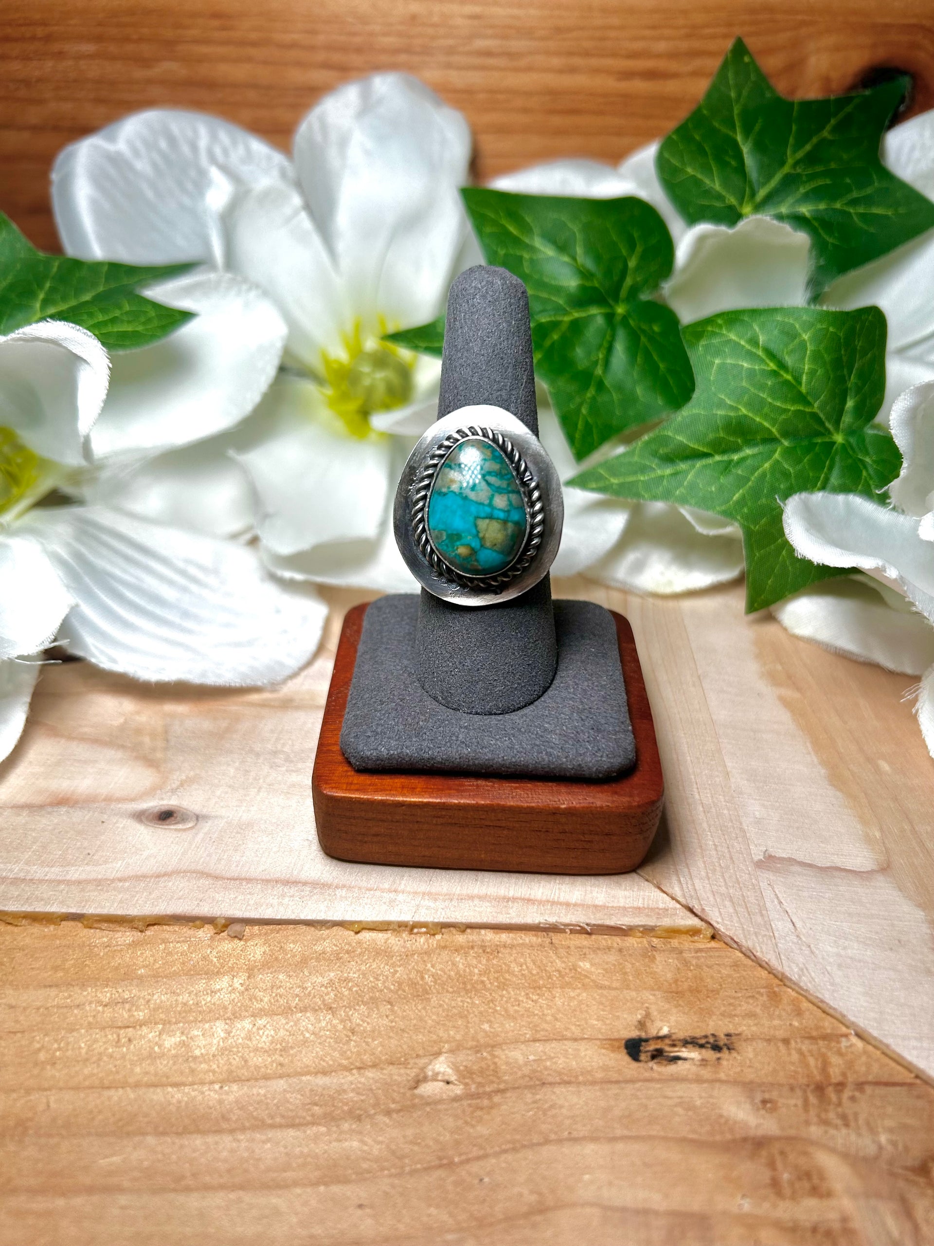 Bessie Skeets Royston Turquoise & Sterling Silver Ring Size 8