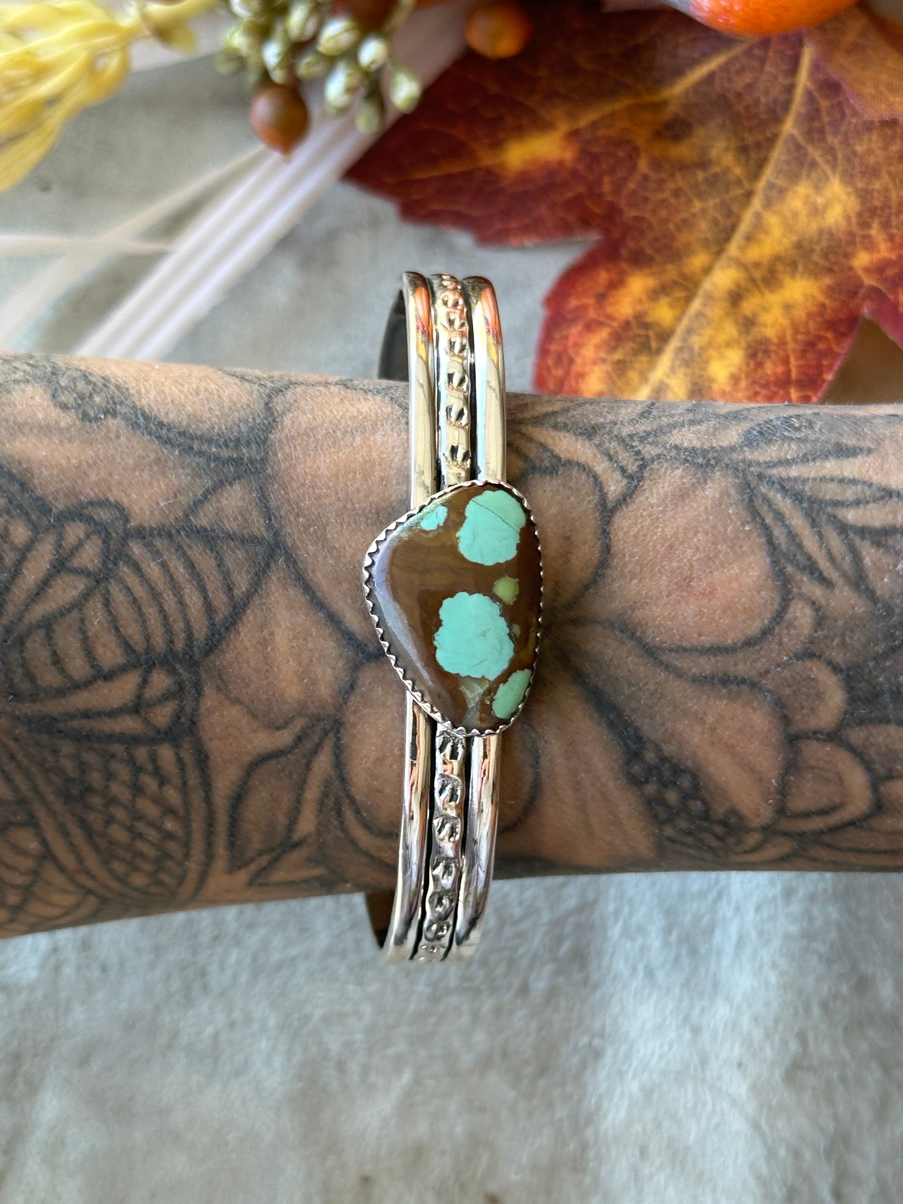 Southwest Made #8 Turquoise & Sterling Silver Cuff Bracelet