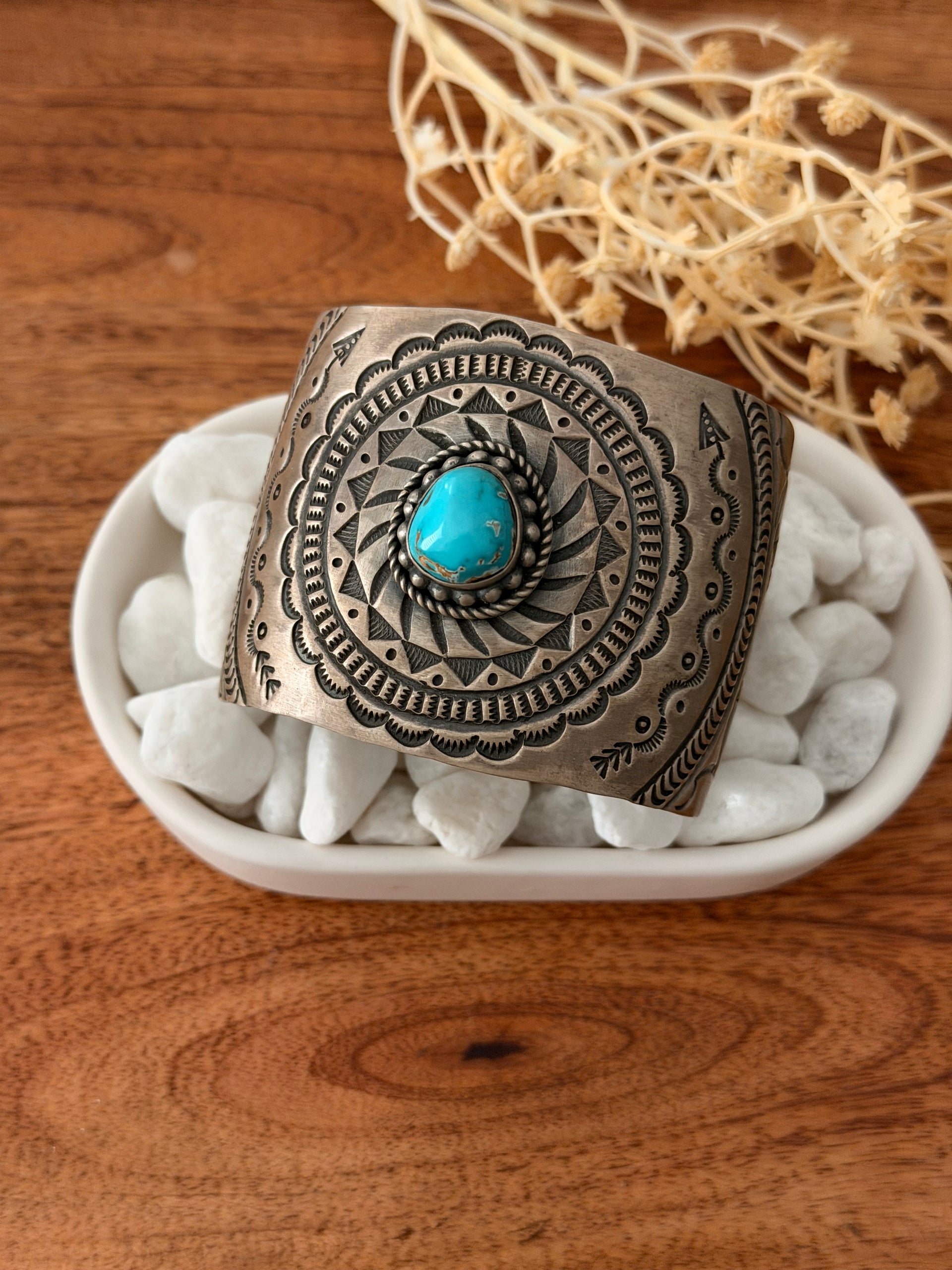 Ronald Tom Royston Turquoise & Sterling Silver Cuff Bracelet