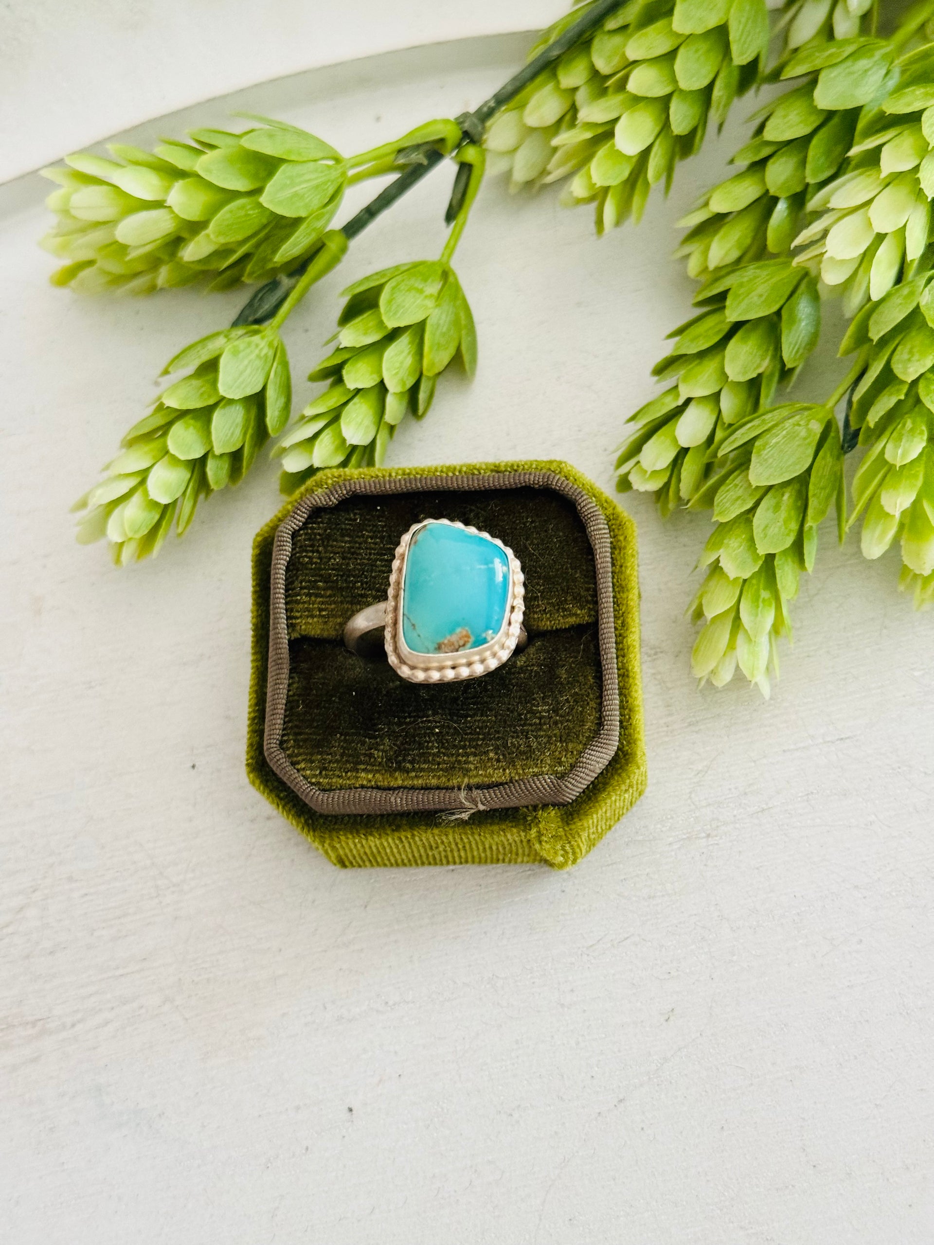 Eli Skeets Royston Turquoise & Sterling Silver Adjustable Ring