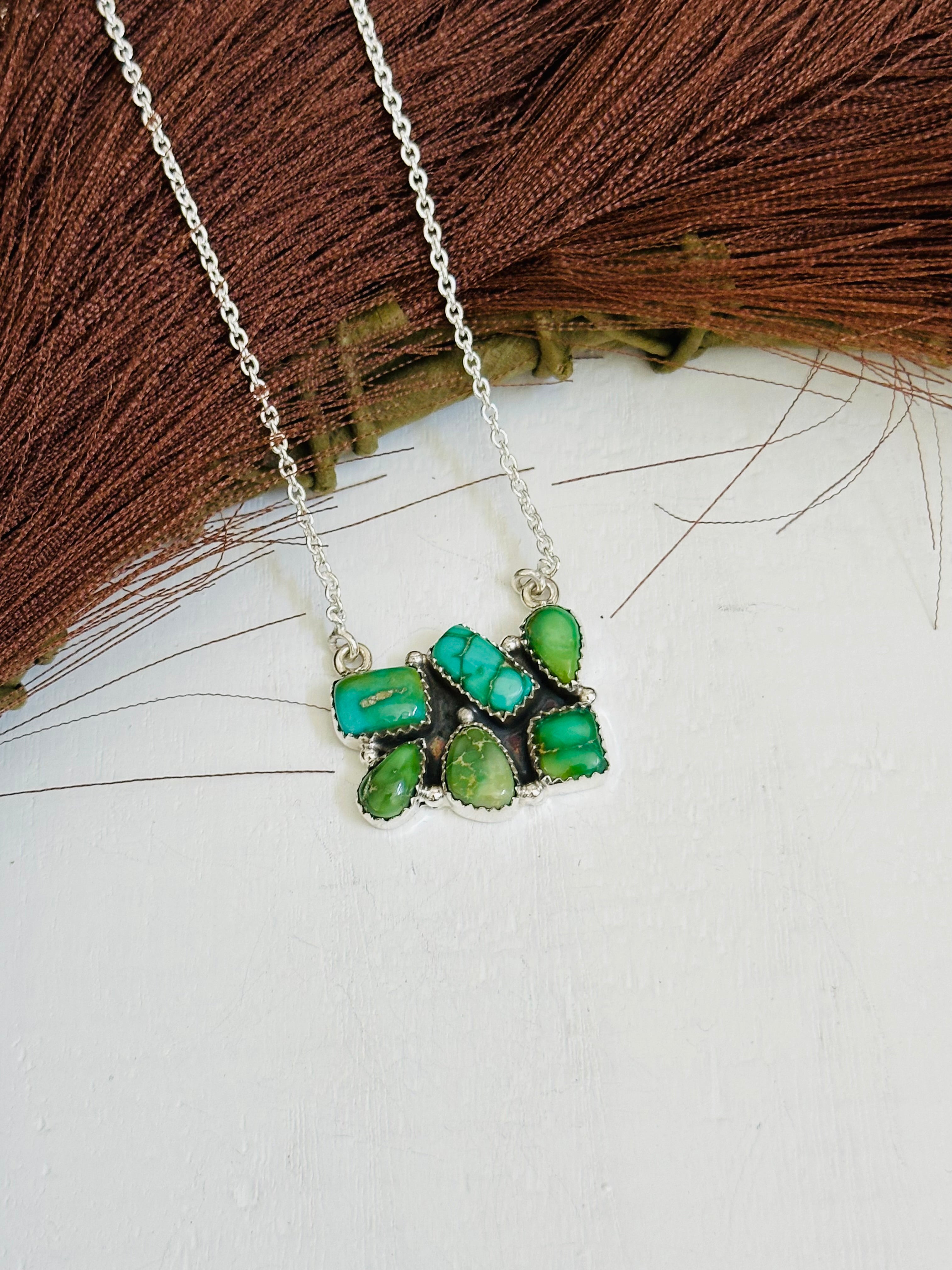 TTD “Million Dollar Baby” Emerald Valley Turquoise & Sterling Silver Necklace