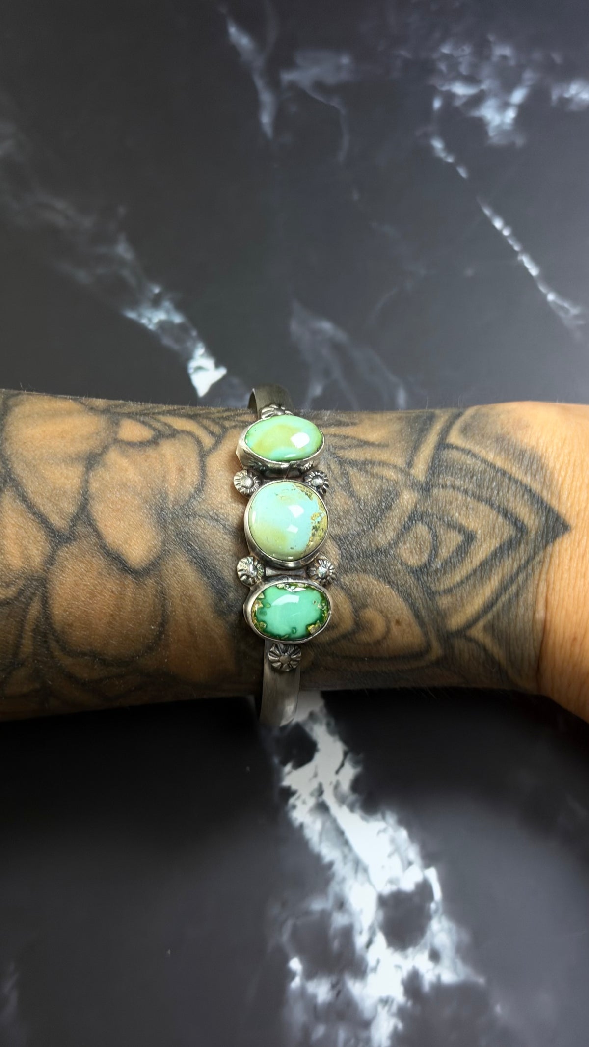 Betta Lee Sonoran Mountain Turquoise & Sterling Silver Cuff Bracelet