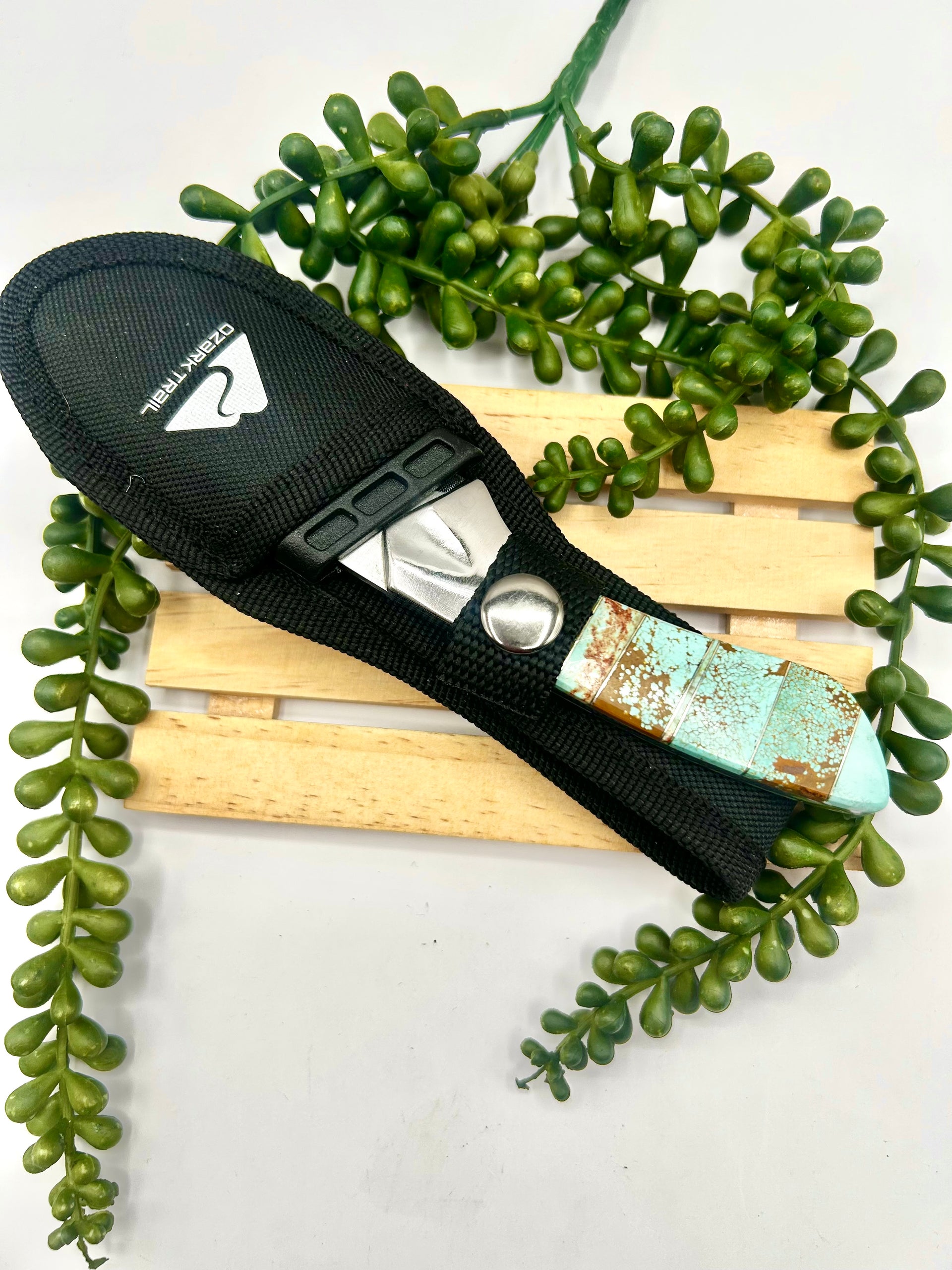 Navajo Made #8 Turquoise Inlay Stainless Steel Knife