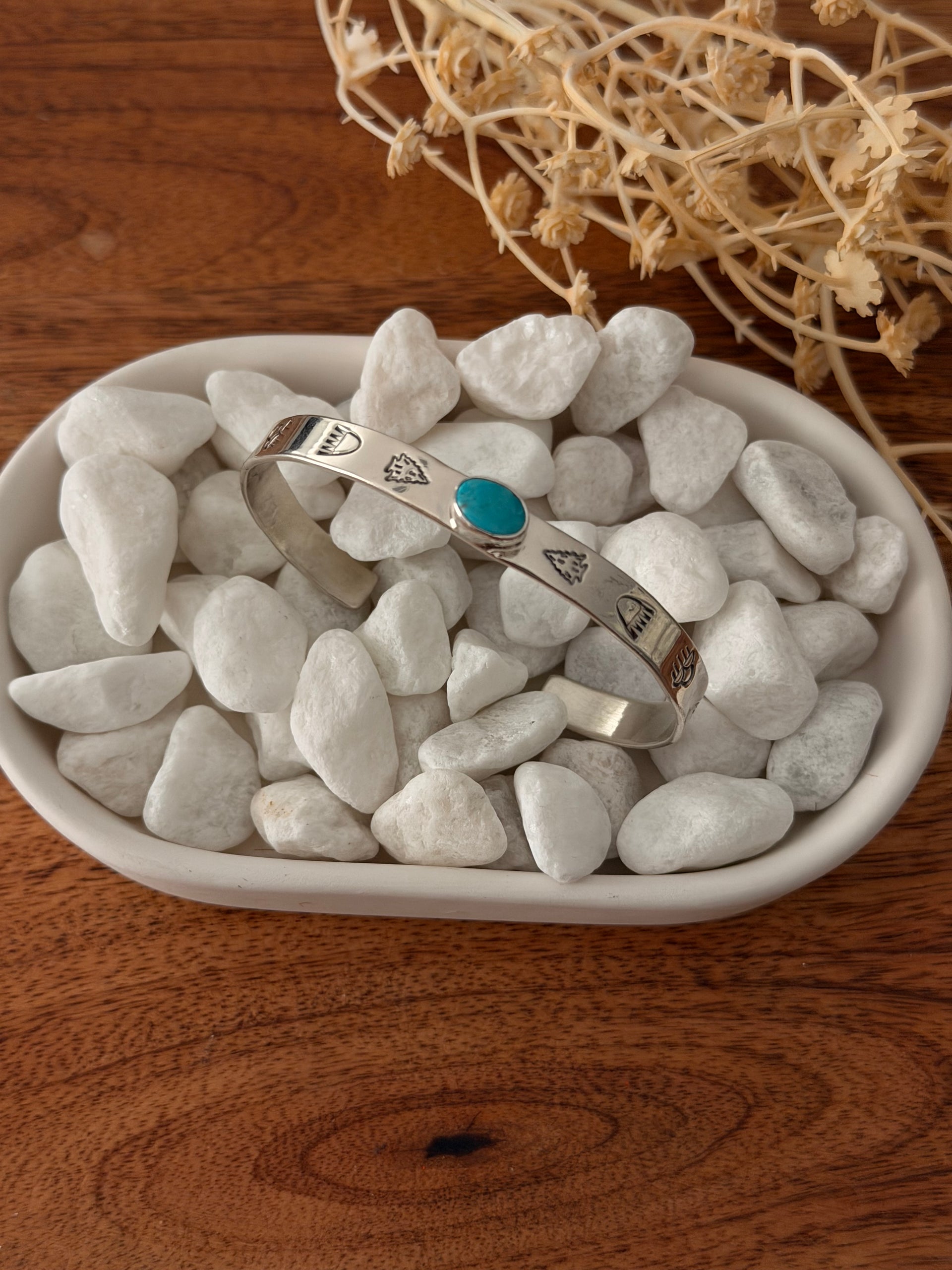 B. Shorty Kingman Turquoise & Sterling Silver Cuff Bracelets