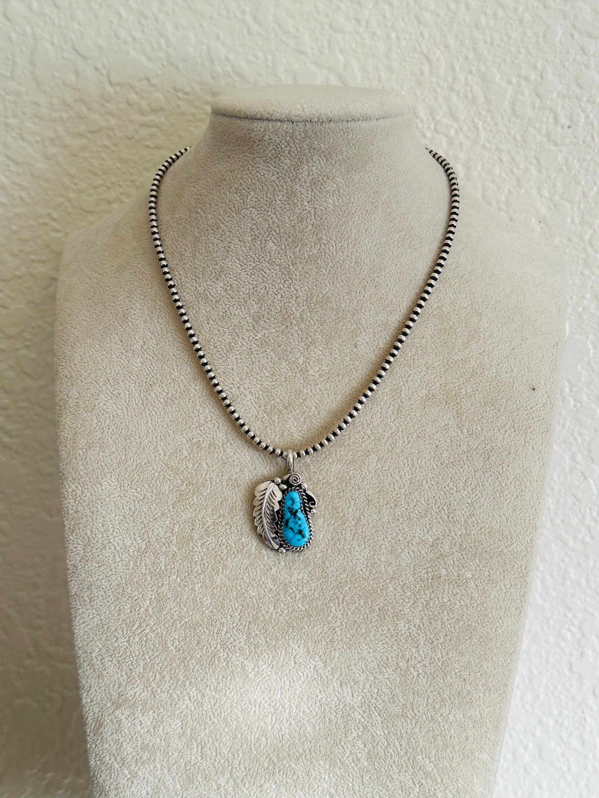 Julia Etsitty Kingman Turquoise & Sterling Silver Pendants