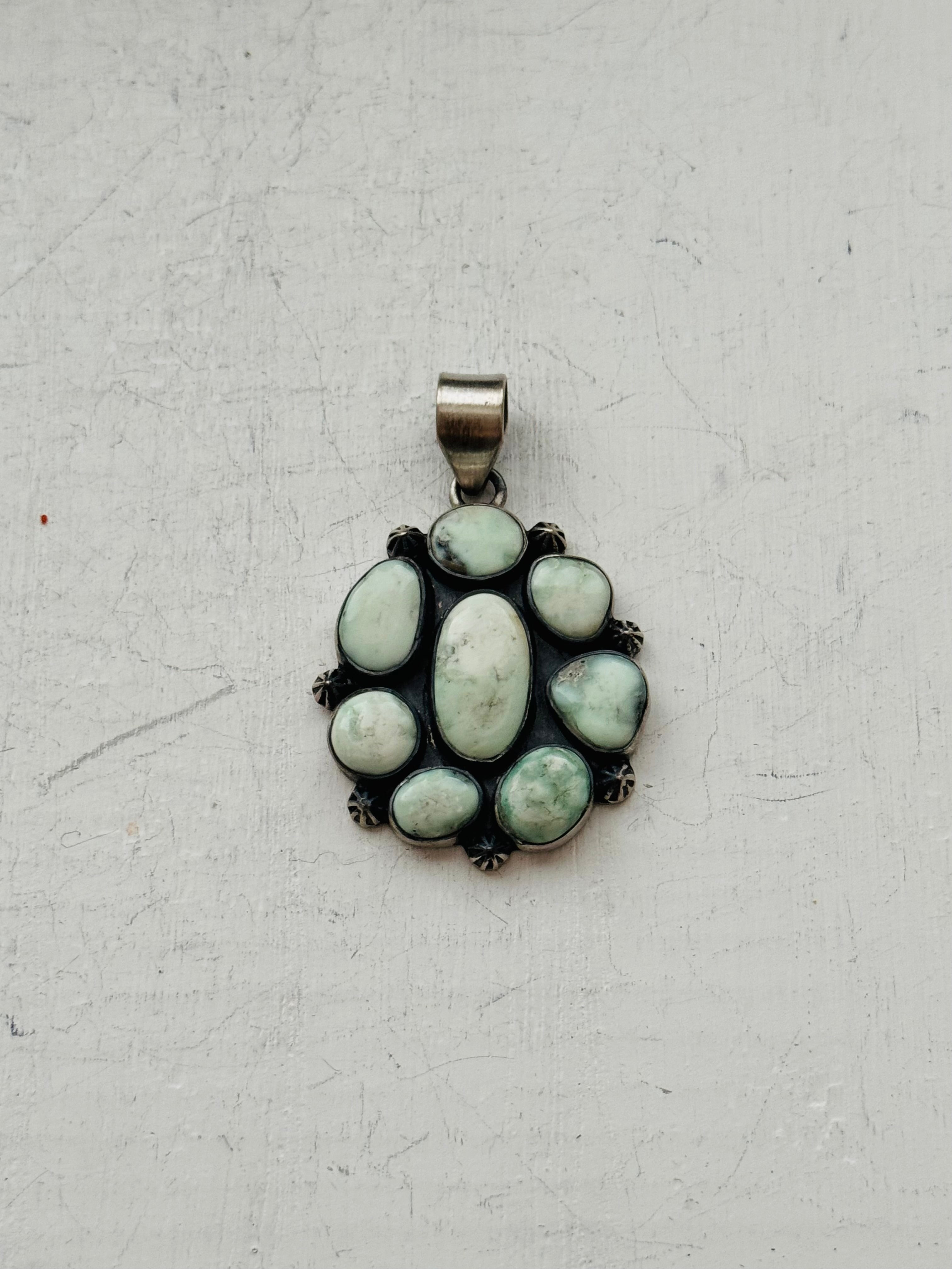 Southwest Paloma Variscite & Sterling Silver Pendant