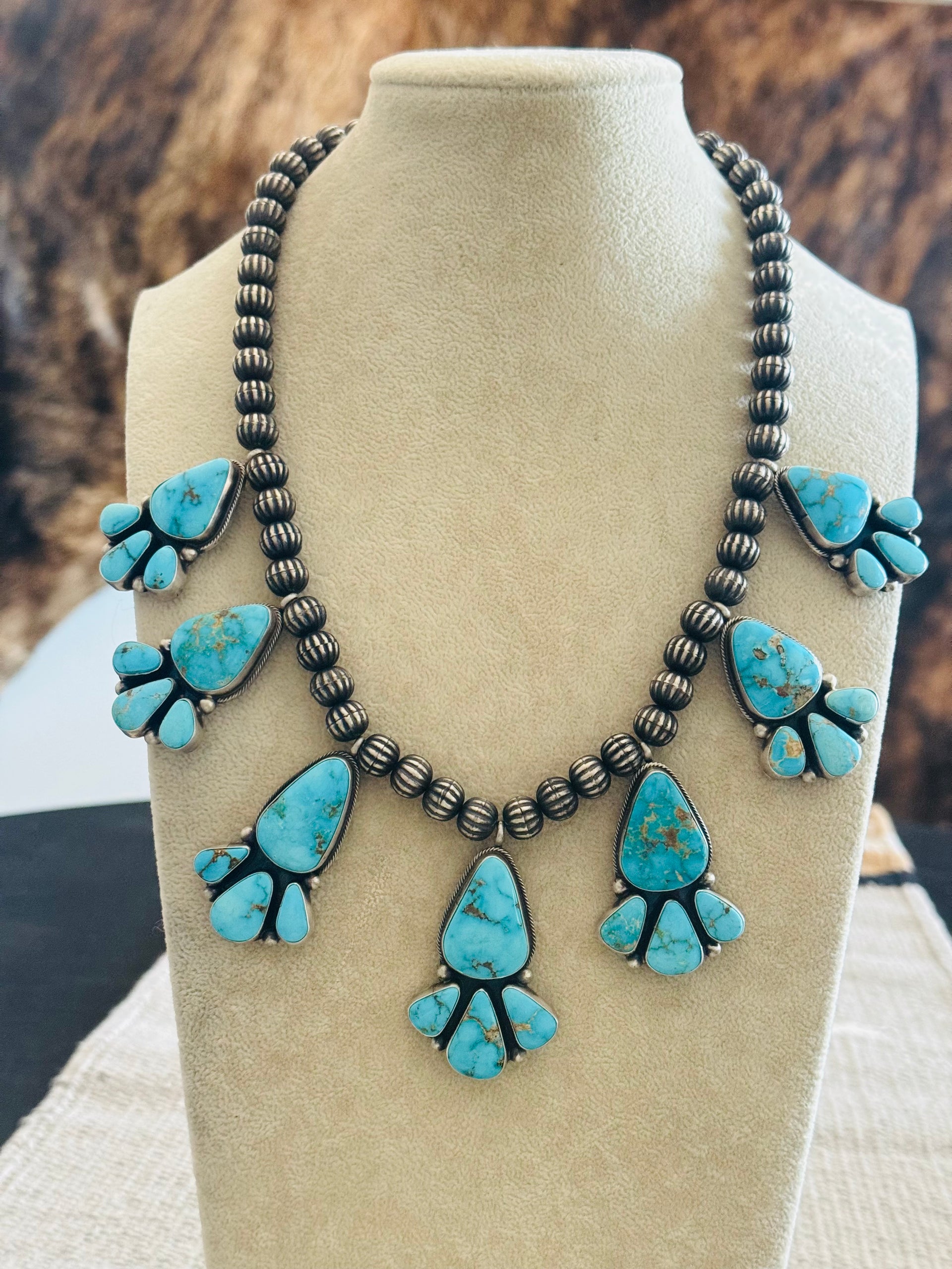 Ray Calladitto South Hill Turquoise & Sterling Sliver Necklace Set
