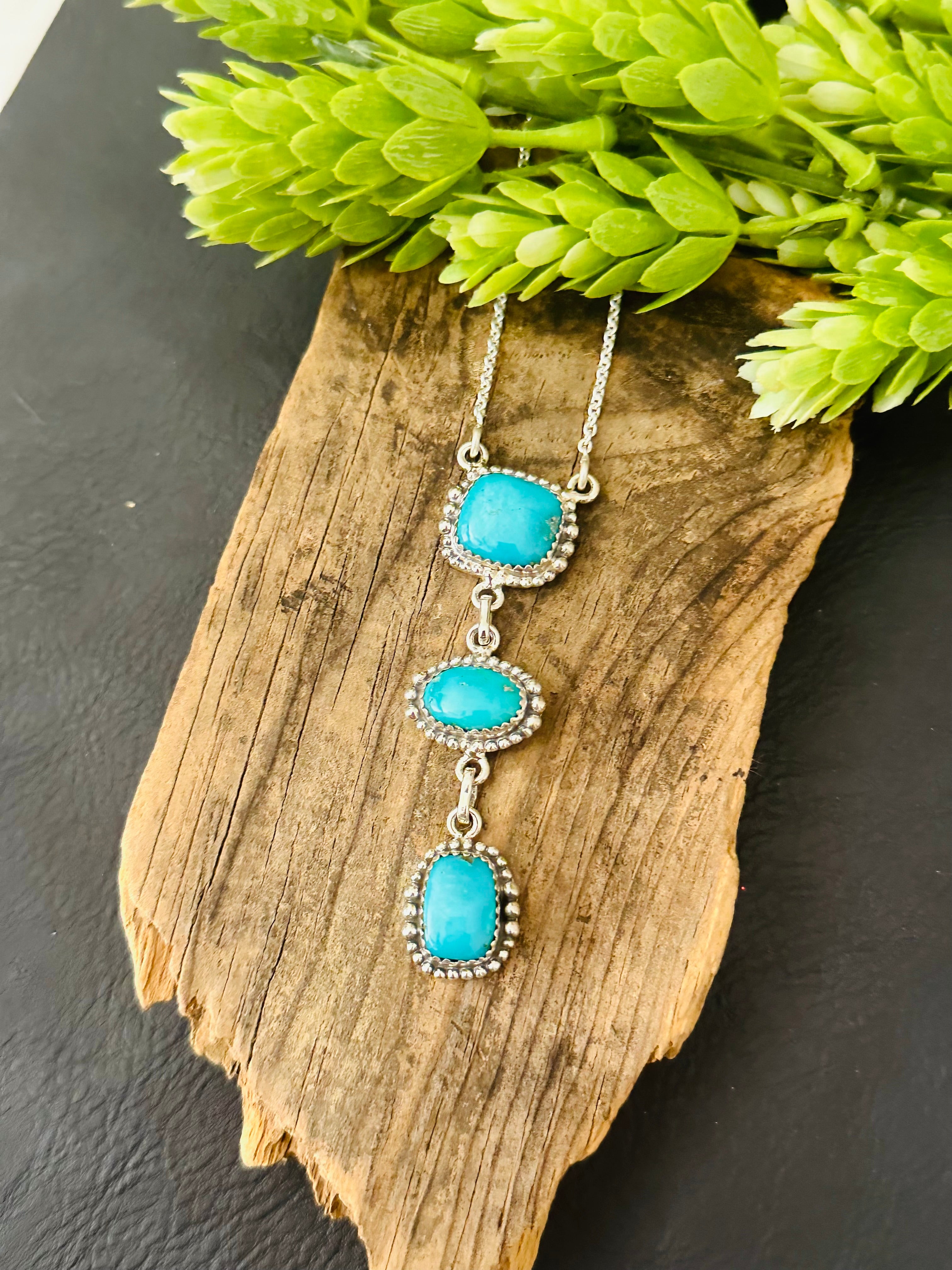 Southwest Made Blue Ridge Turquoise & Sterling Silver Necklace