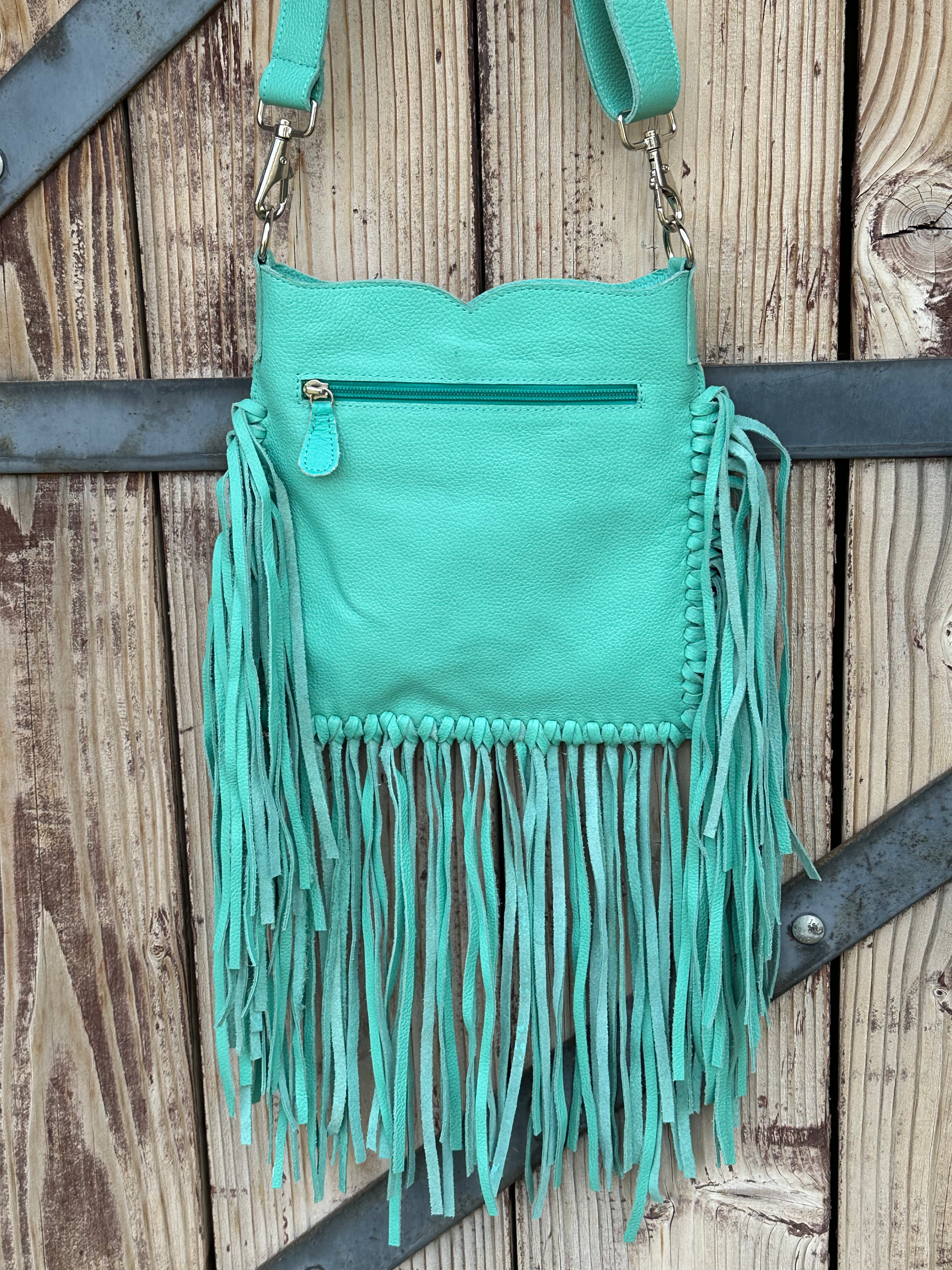 Genuine Leather & Cowhide Fringe Purse