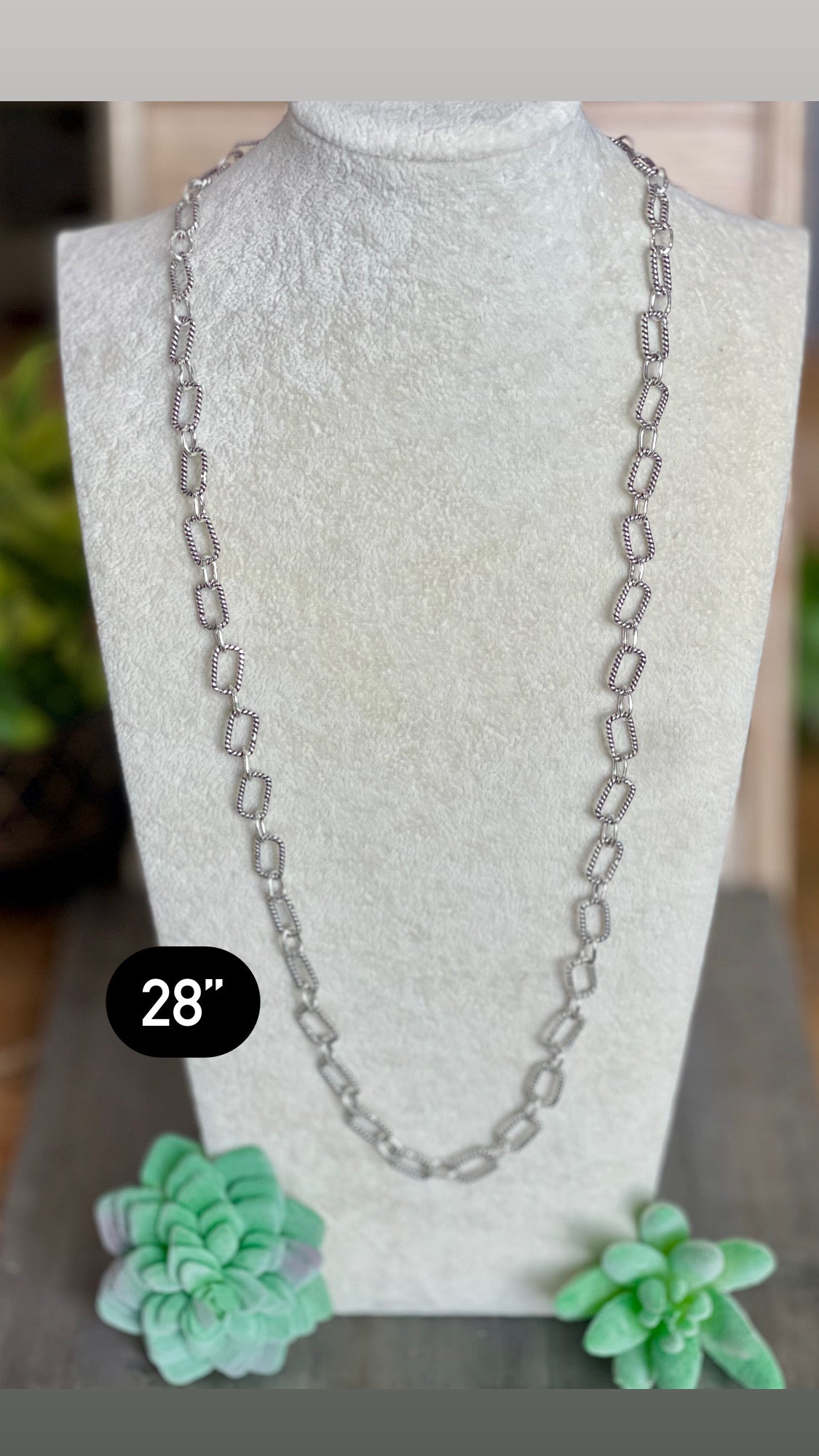 Southwest Handmade Sterling Silver 28 Inch Chain Necklace