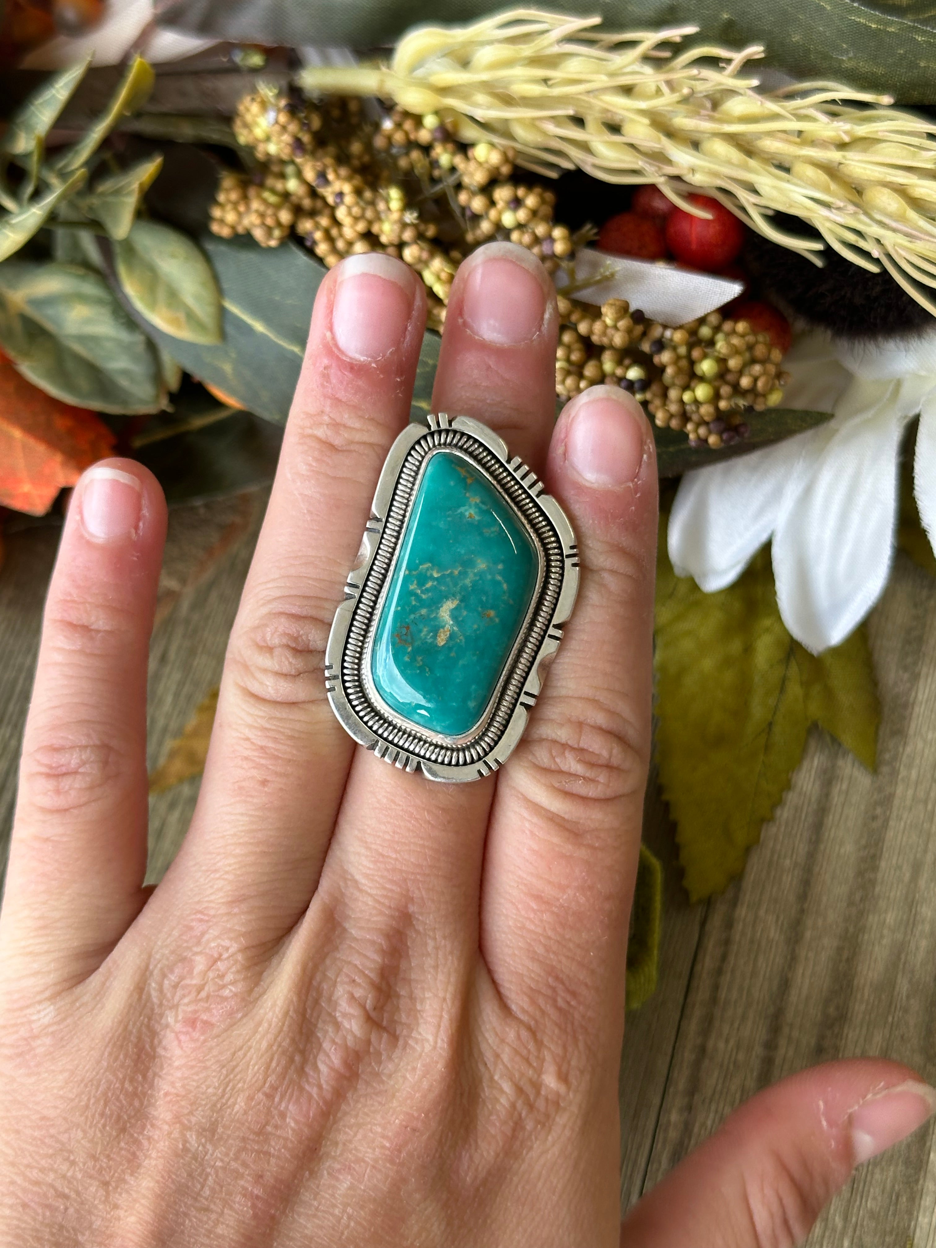 Wydell Billie Royston Turquoise & Sterling Silver Ring Size 6