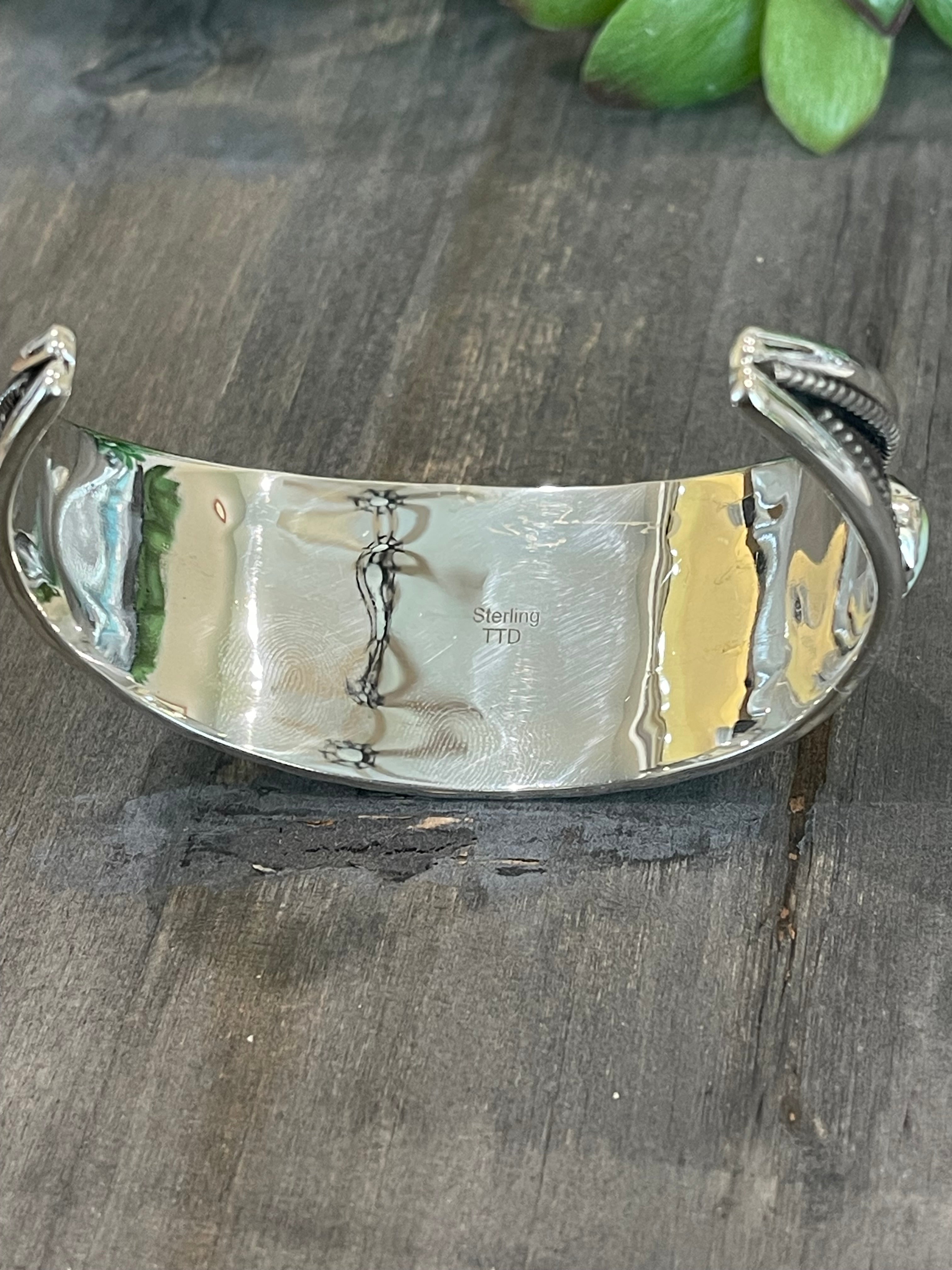 Southwest Handmade Multi Stone & Sterling Silver Cuff Bracelet