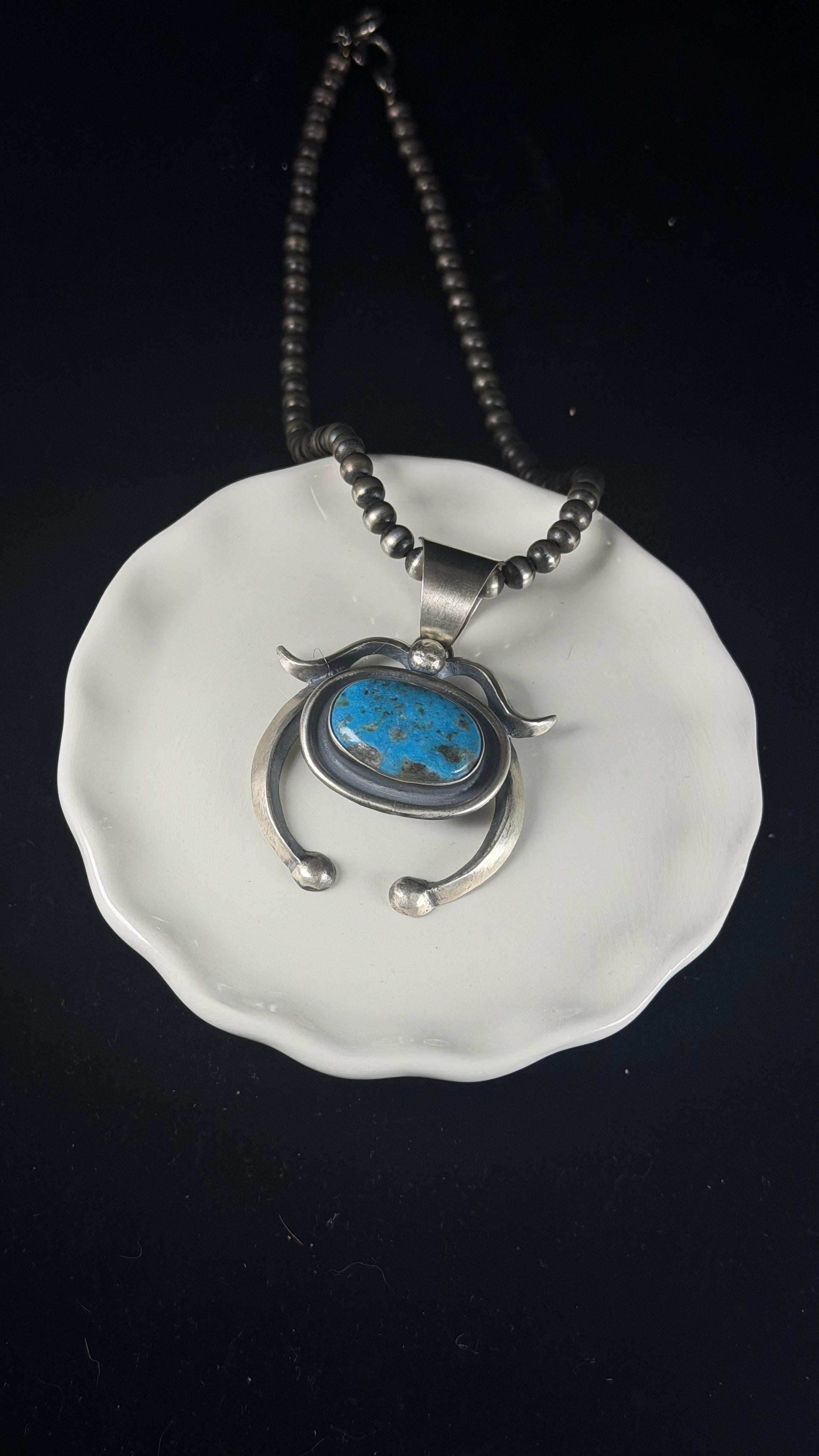 Chimney Butte Kingman Turquoise & Sterling Silver Naja Pendant