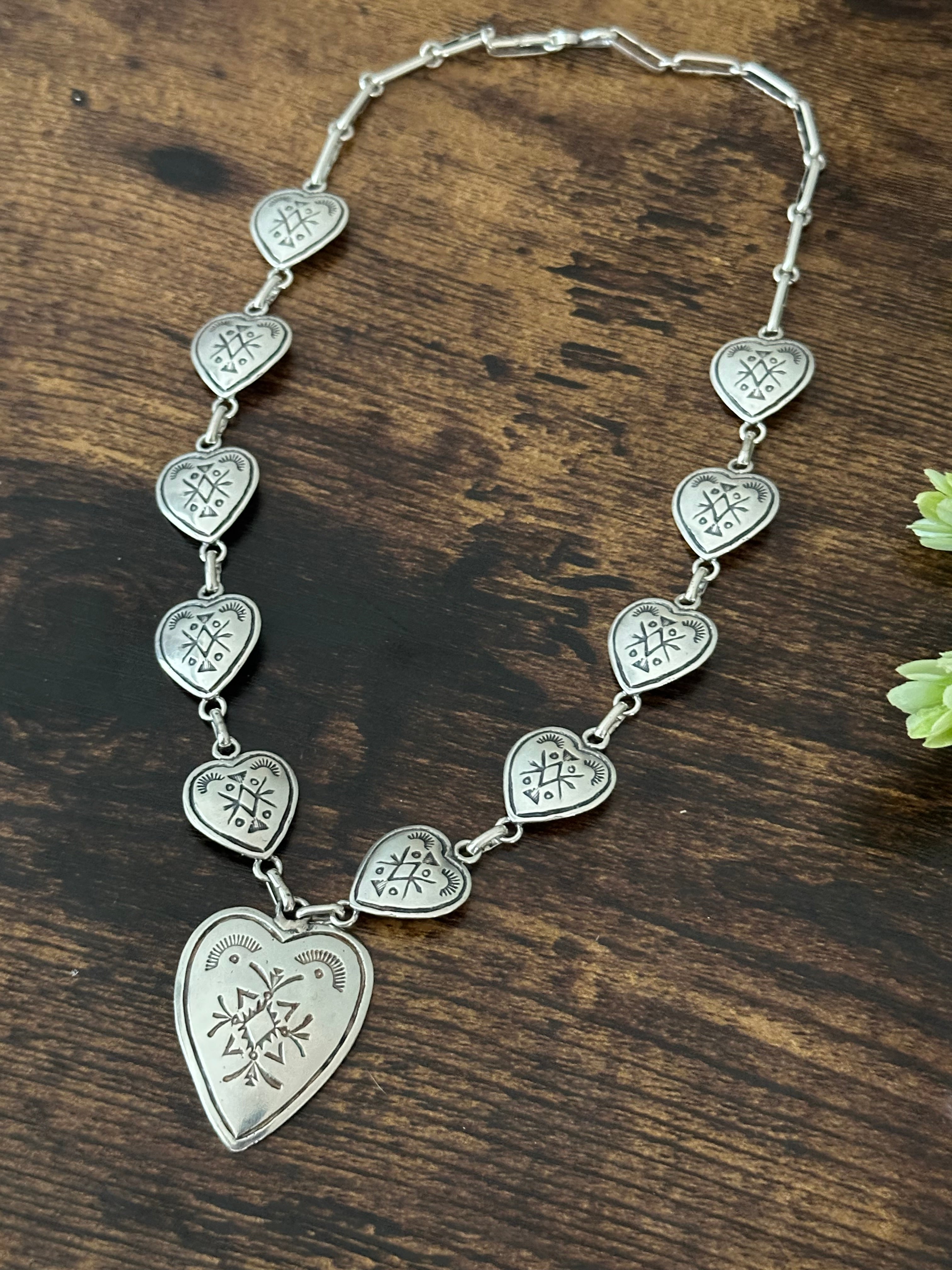 Joe Piaso Sterling Silver Heart Necklace Set