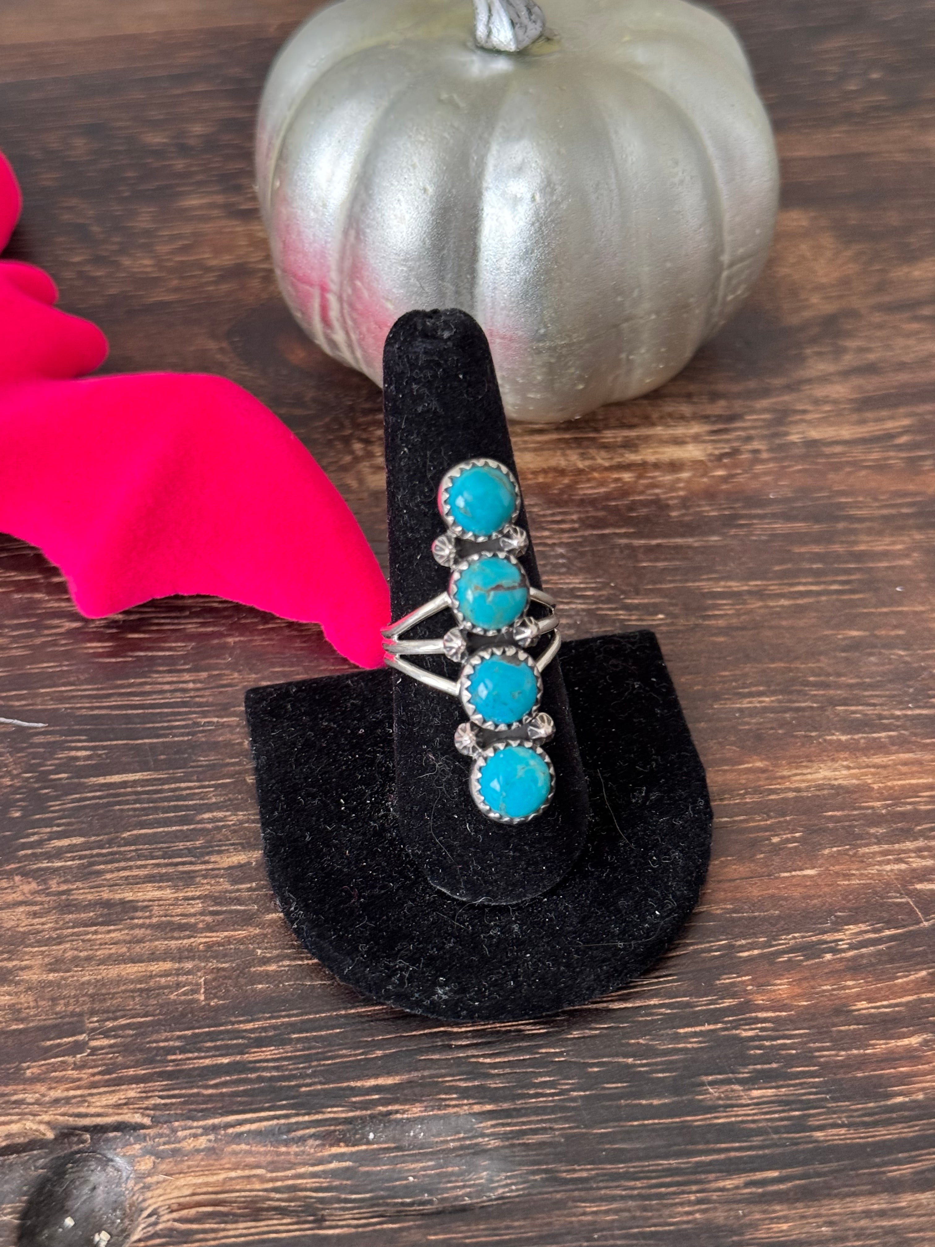 Southwest Handmade Kingman Turquoise & Sterling Silver Ring