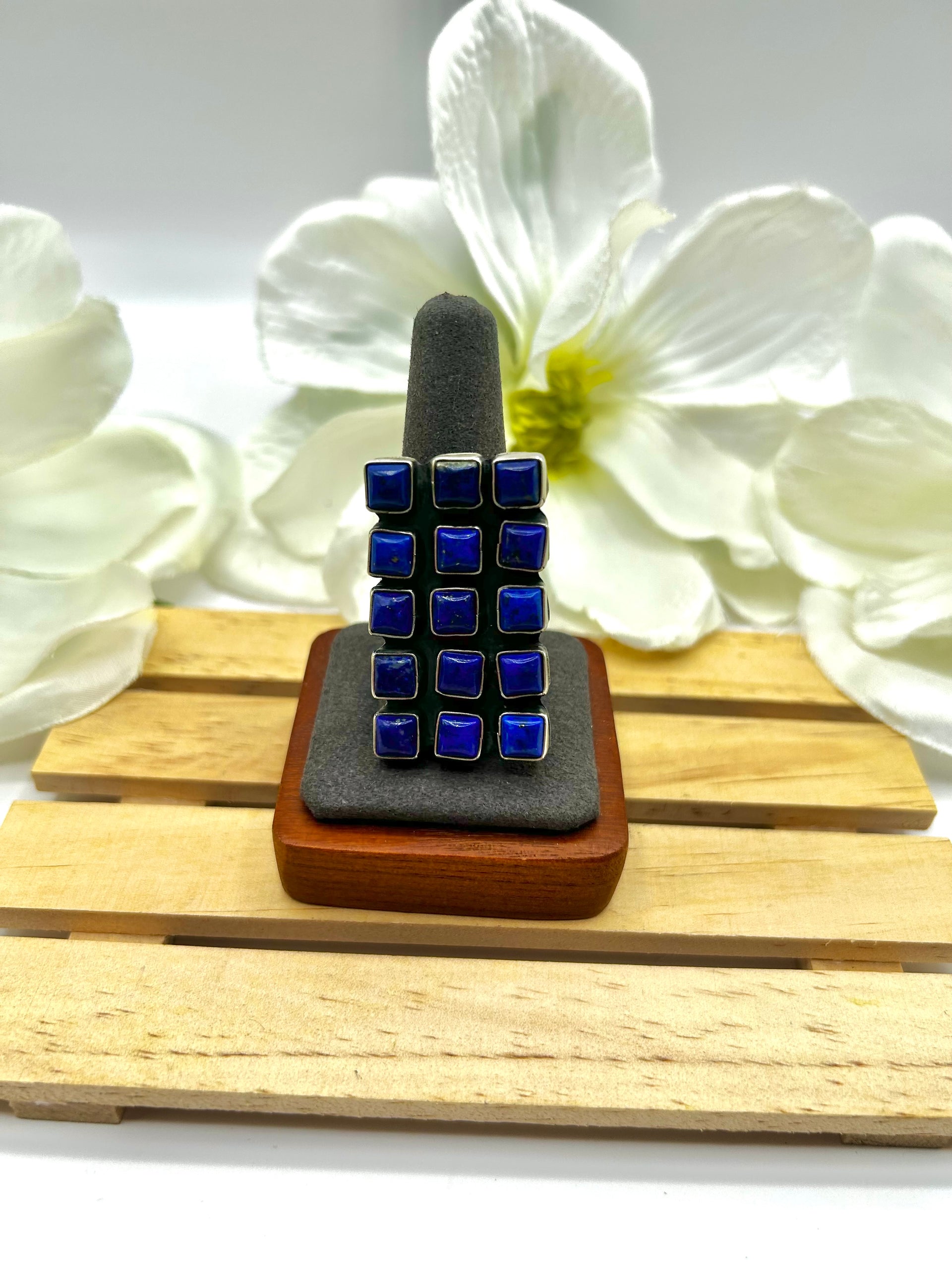 Sheila Becenti Lapis & Sterling Silver Adjustable Ring