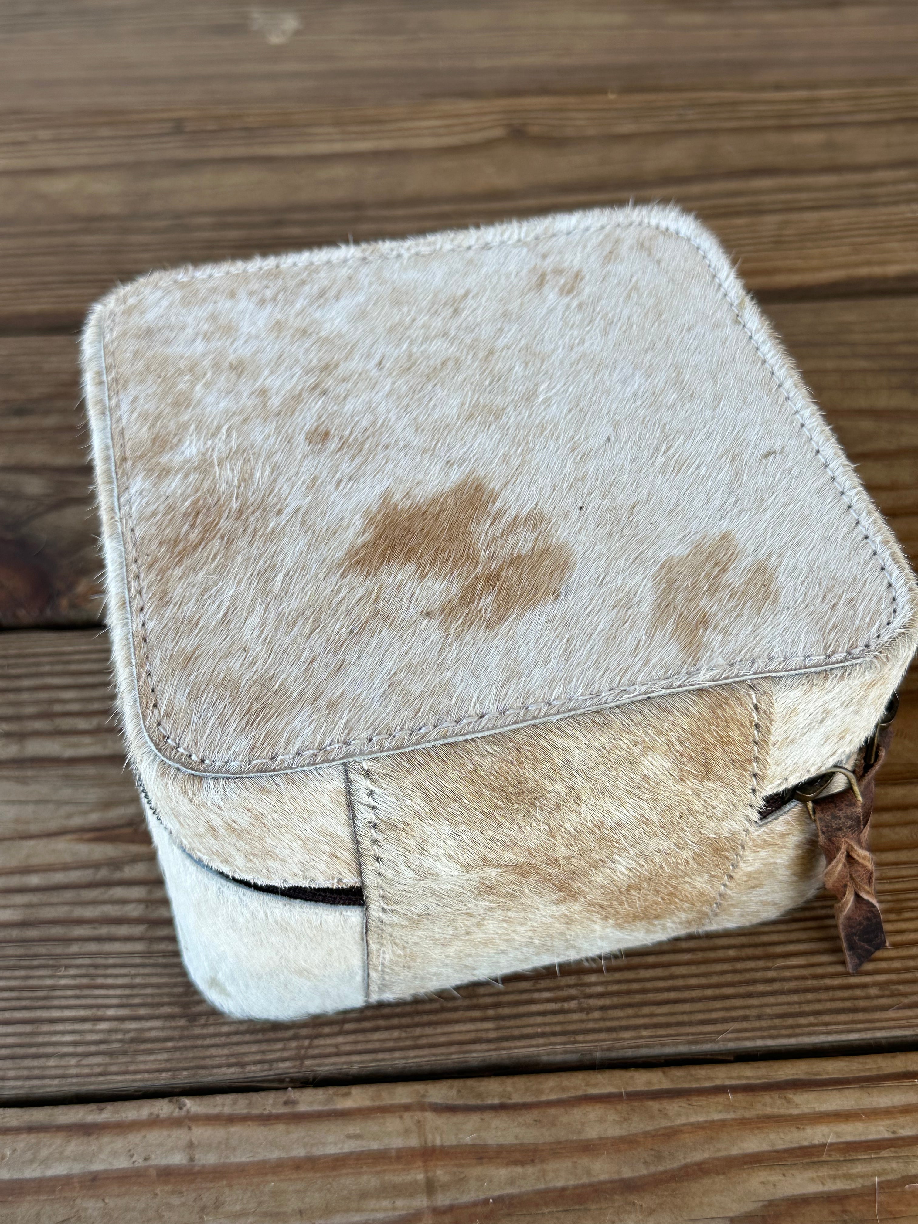 Genuine Leather Cowhide Jewelry Box