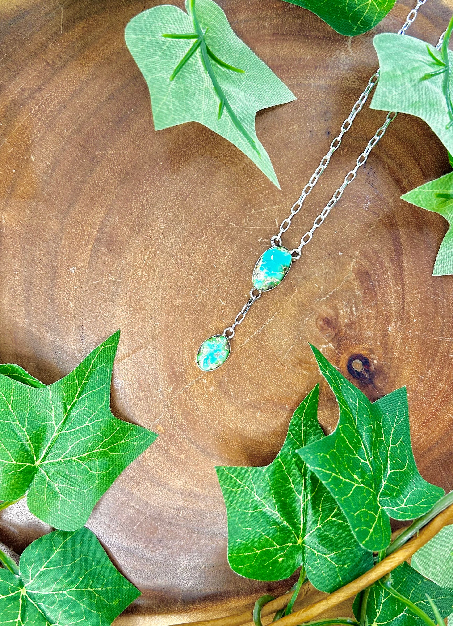 Southwest Made Sonoran Mountain Turquoise & Sterling Silver Cluster Necklace