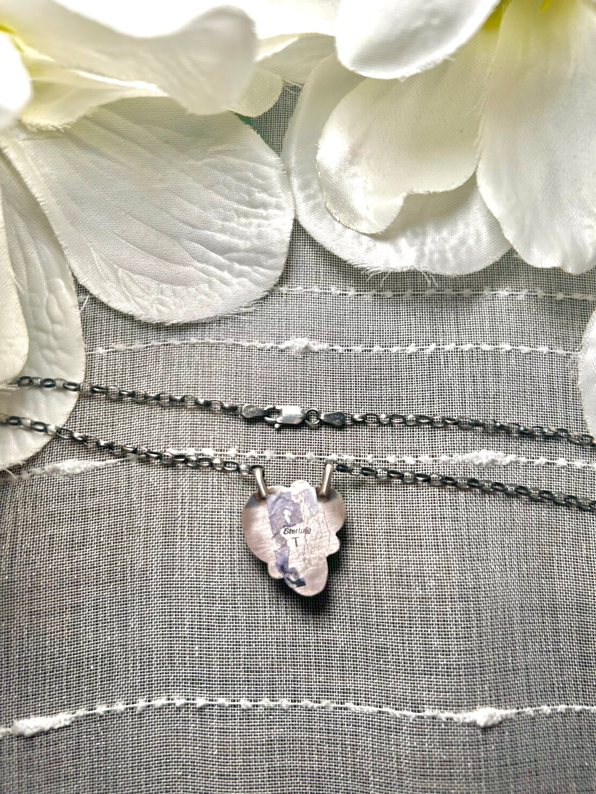 Navajo Made Kingman Turquoise & Sterling Silver Necklace