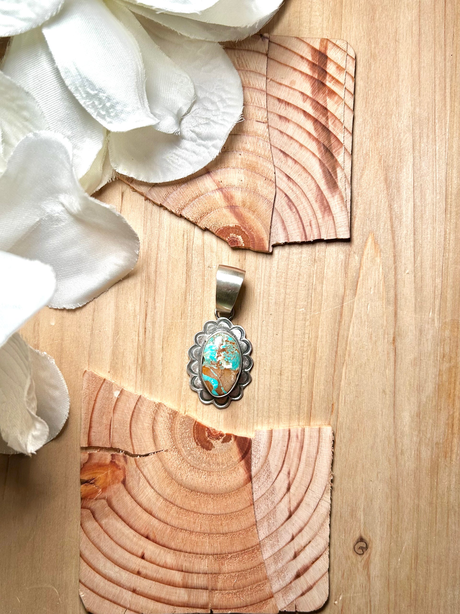 Navajo Made Royston Turquoise & Sterling Silver Pendant