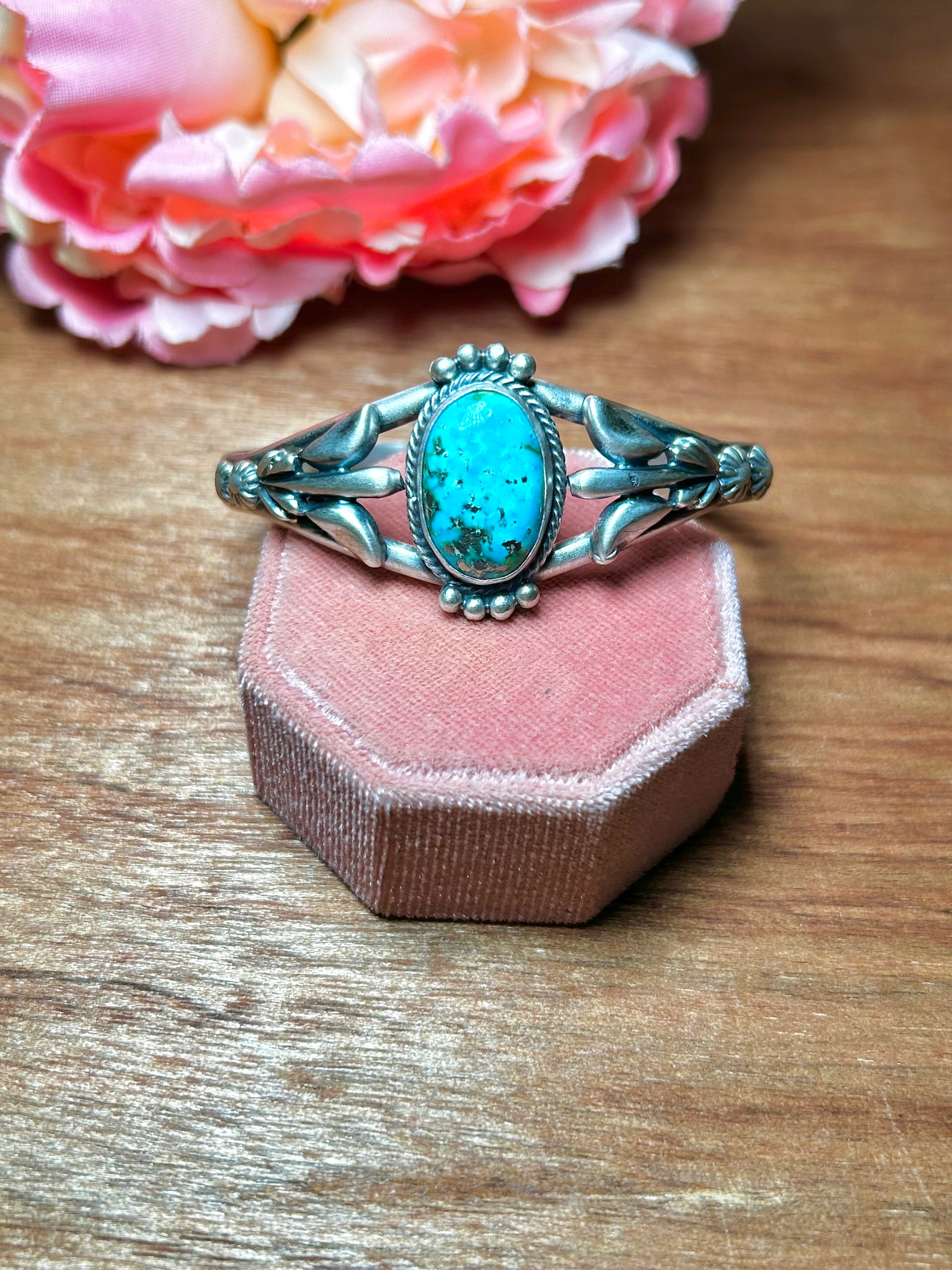 Bobby Platers Sonoran Mountain Turquoise  & Sterling Silver Cuff Bracelet