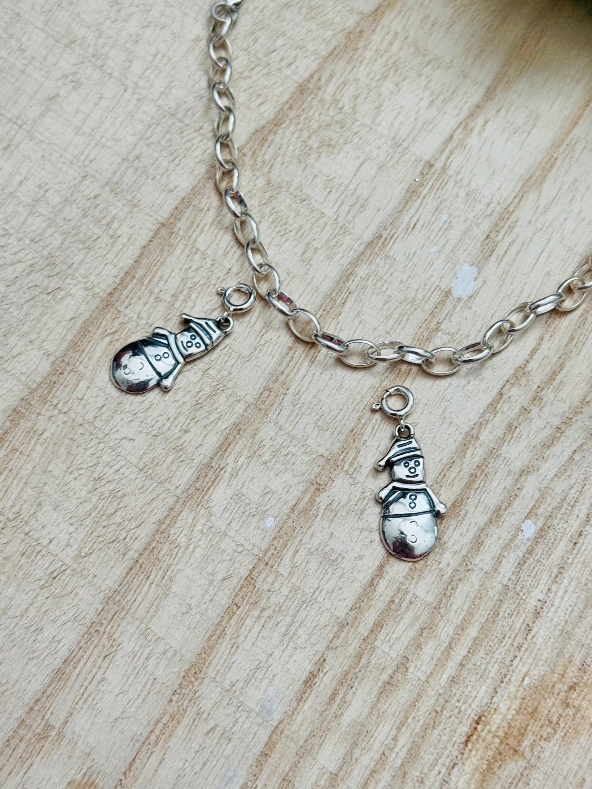 Navajo Made Sterling Silver Snow Man Cast Charms
