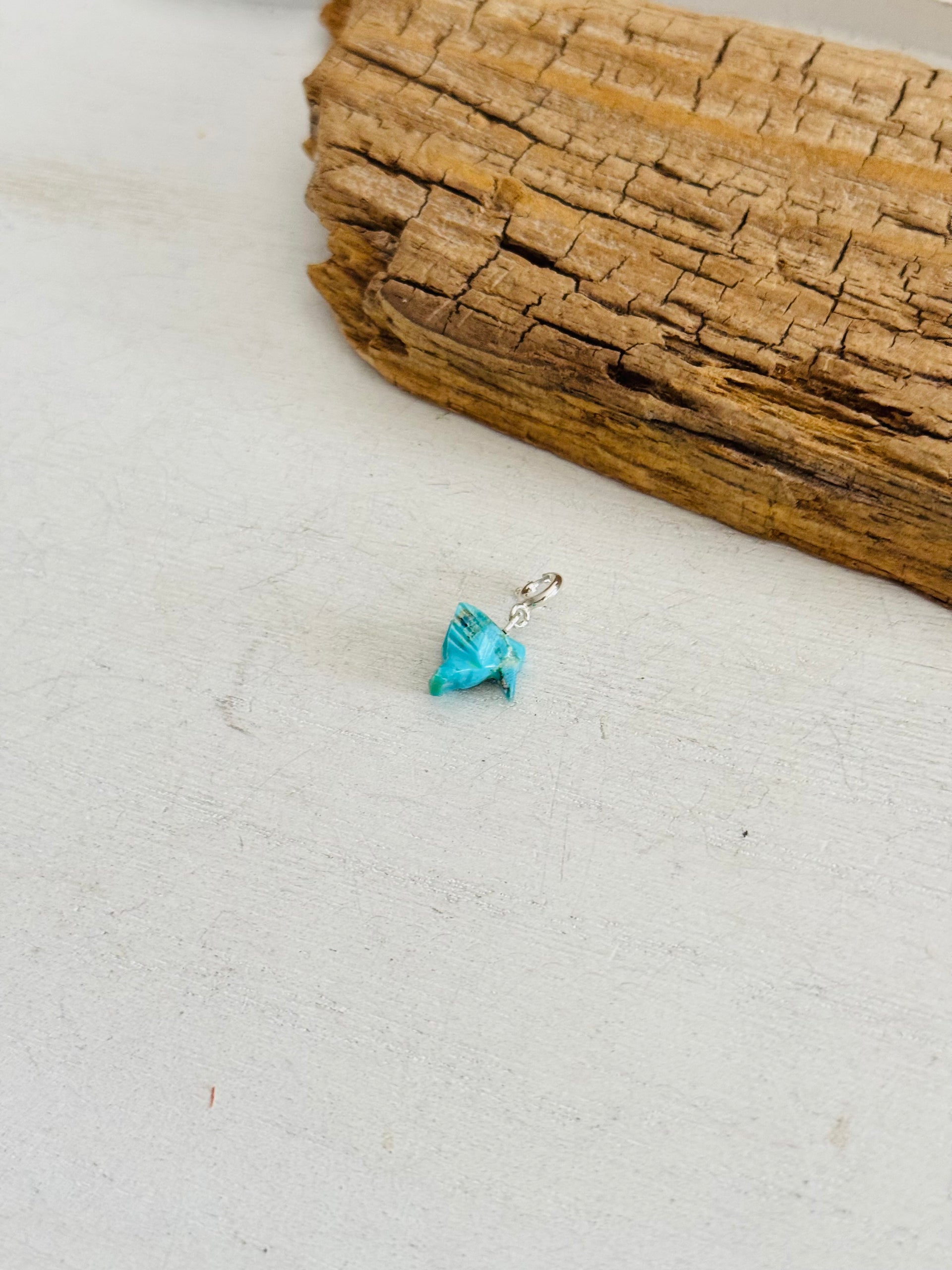 Navajo Made Mohave Turquoise & Sterling Silver Hummingbird Charms