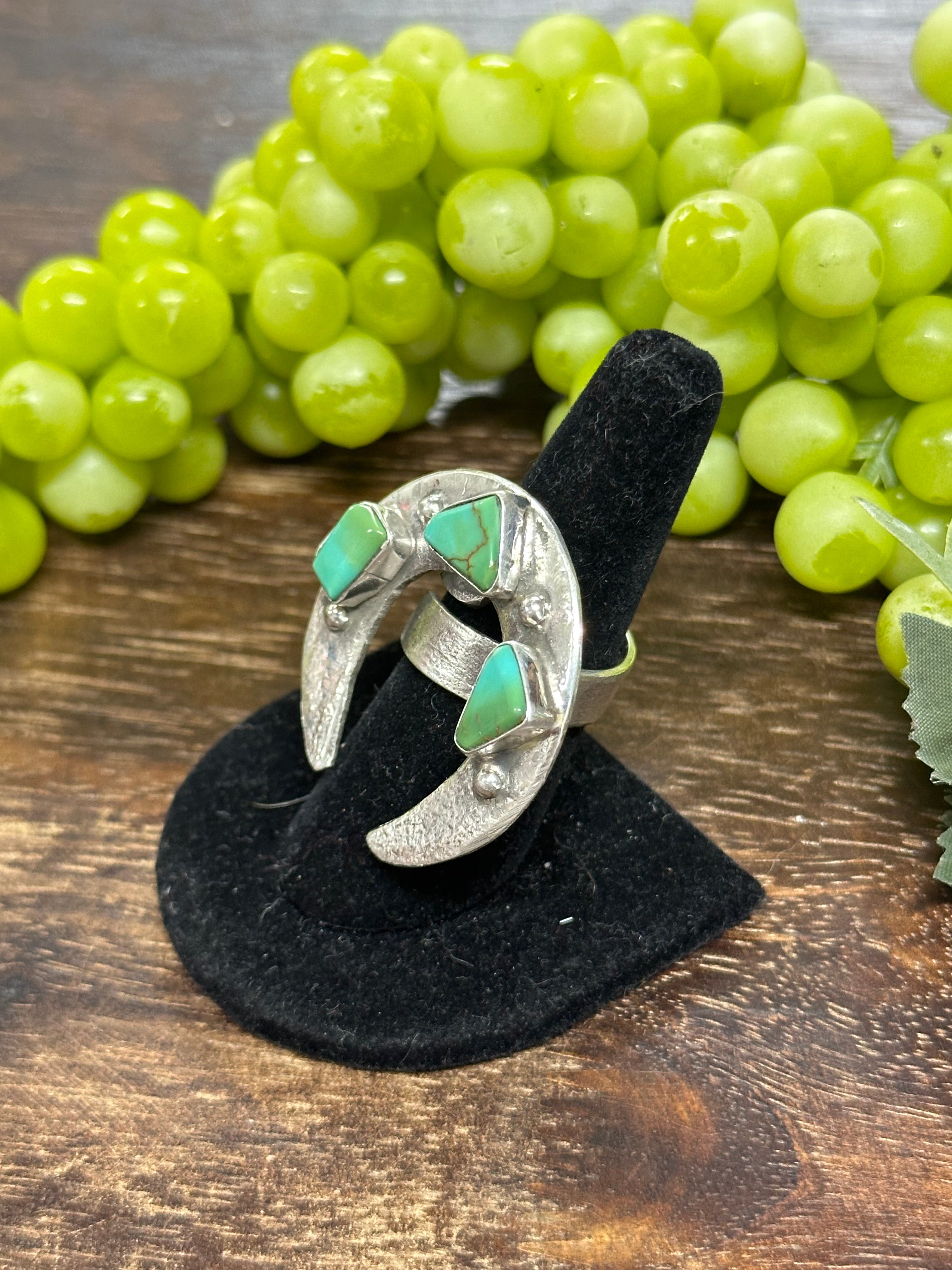 Jude Candalaria Royston Turquoise Sterling Silver Adjustable Ring