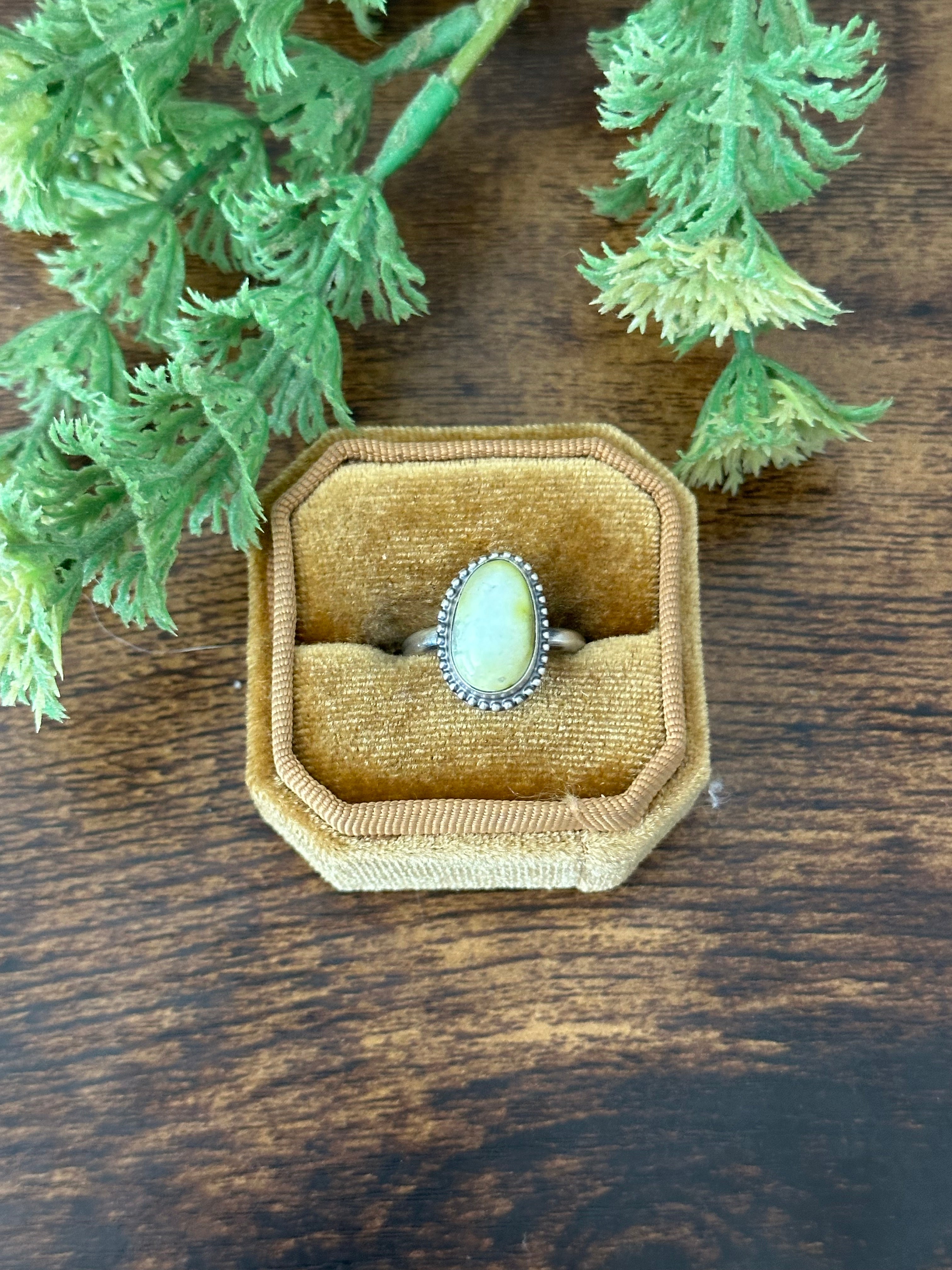 Navajo Handmade Palomino Variscite & Sterling Silver Rings