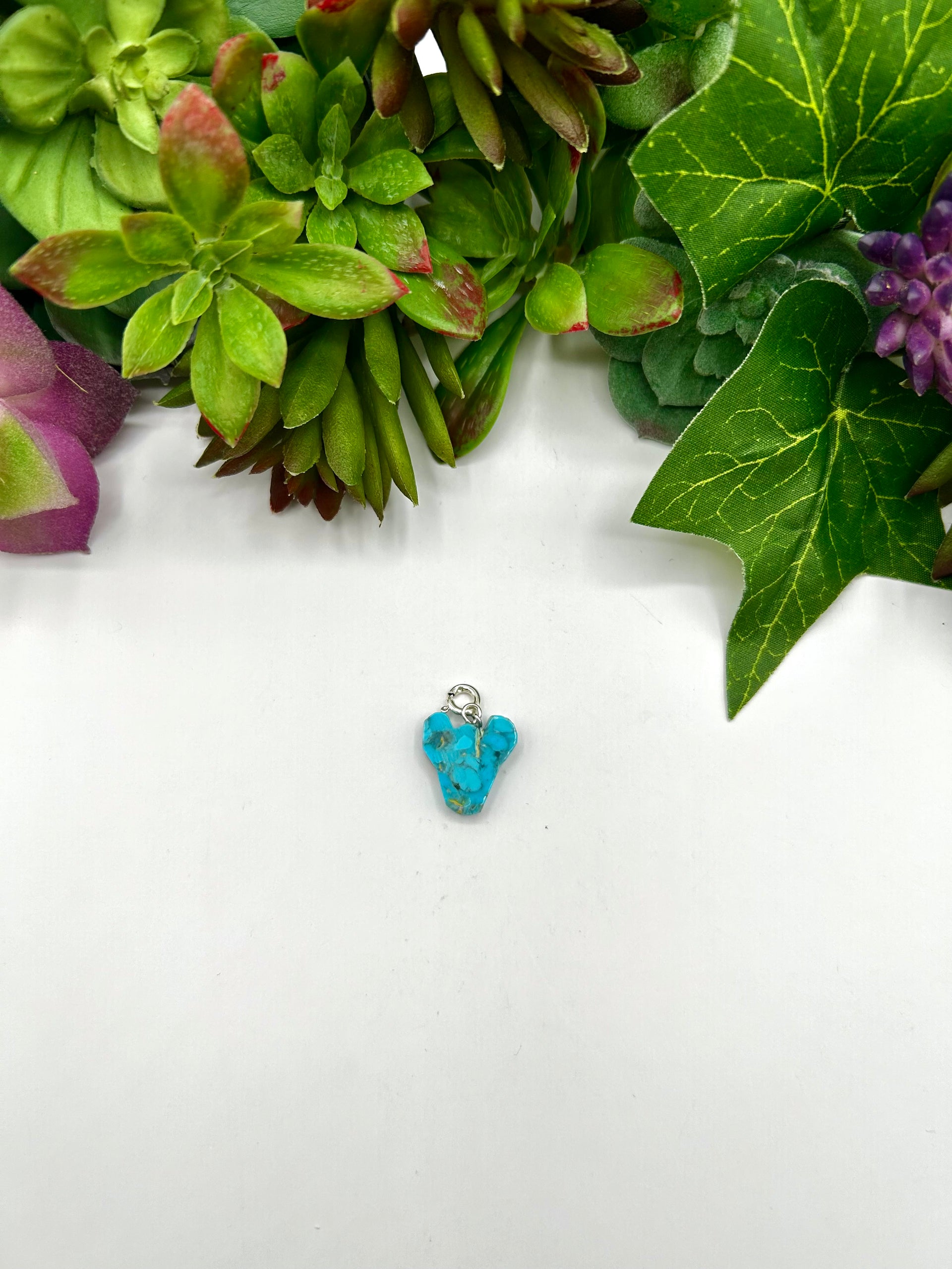 Navajo Made Mohave Turquoise & Sterling Silver Charms