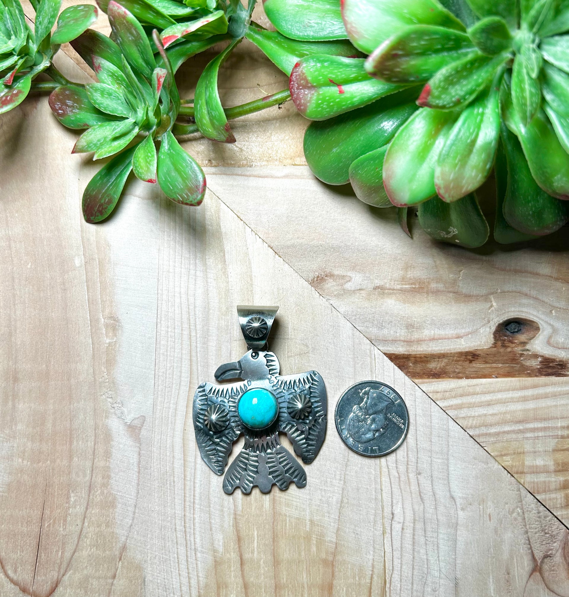 Chimney Butte Kingman Turquoise & Sterling Silver Pendant
