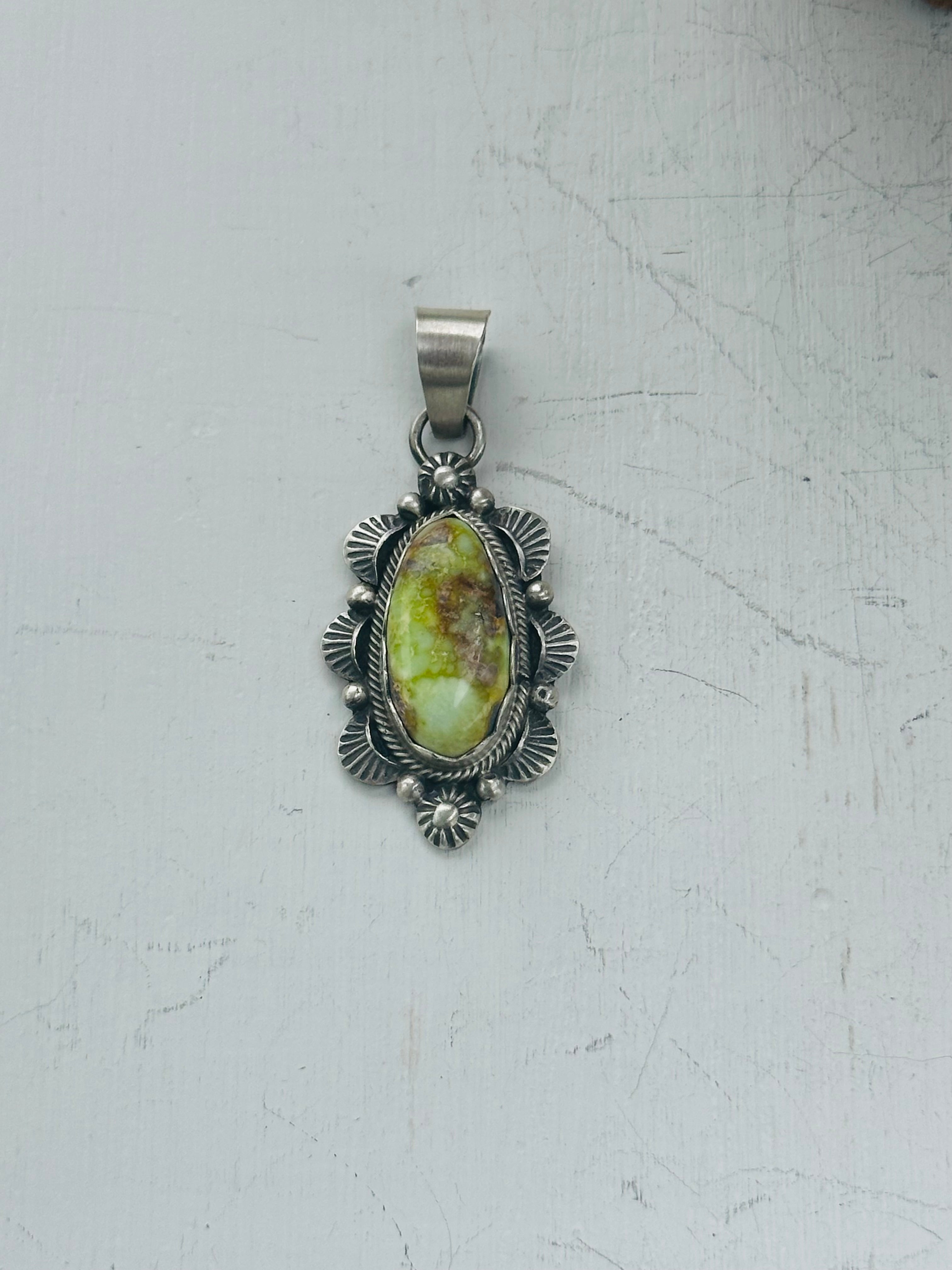 Ester Sam Palomino Variscite & Sterling Silver Pendant