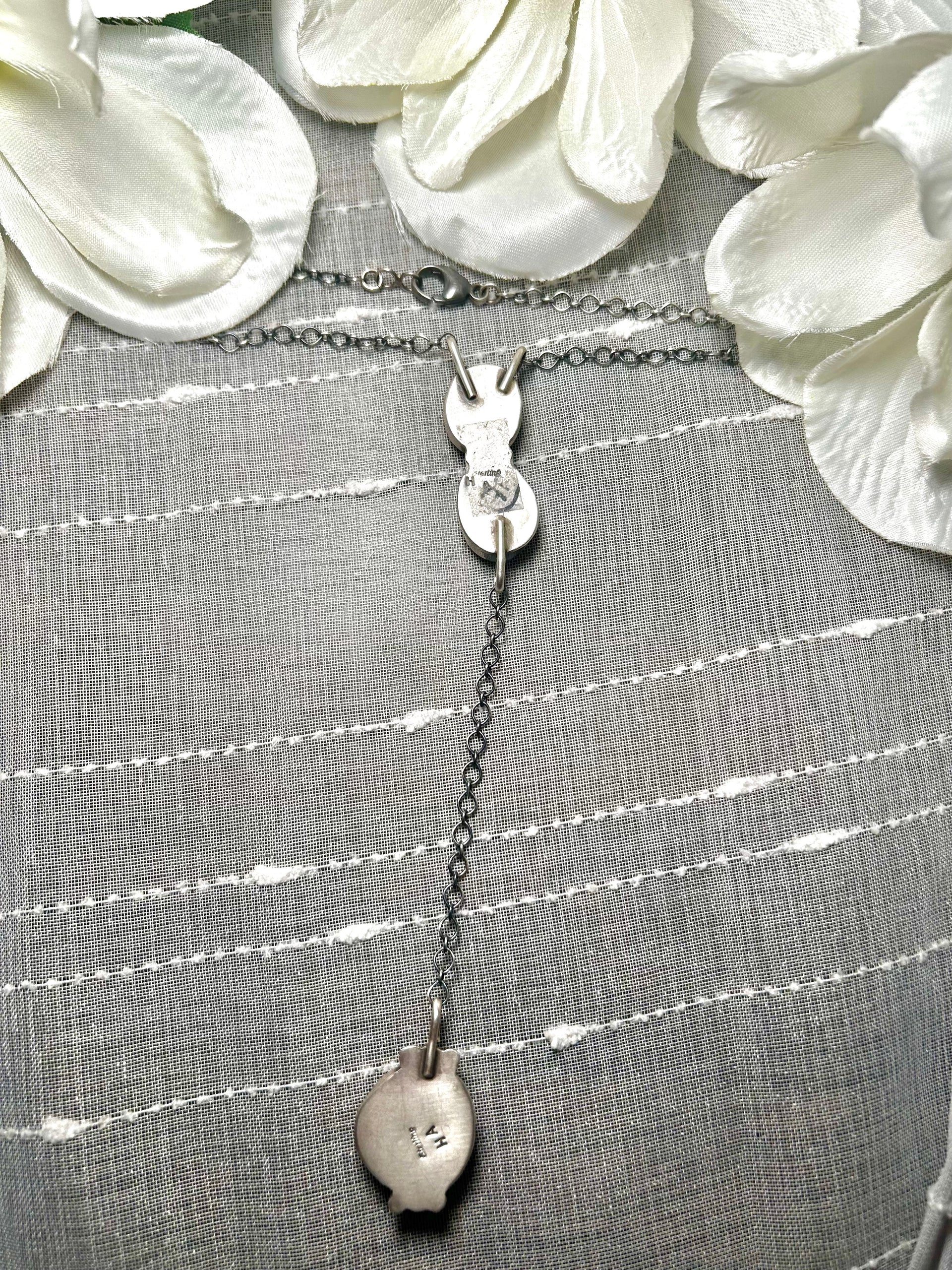 Navajo Made Boulder Turquoise & Sterling Silver Necklace