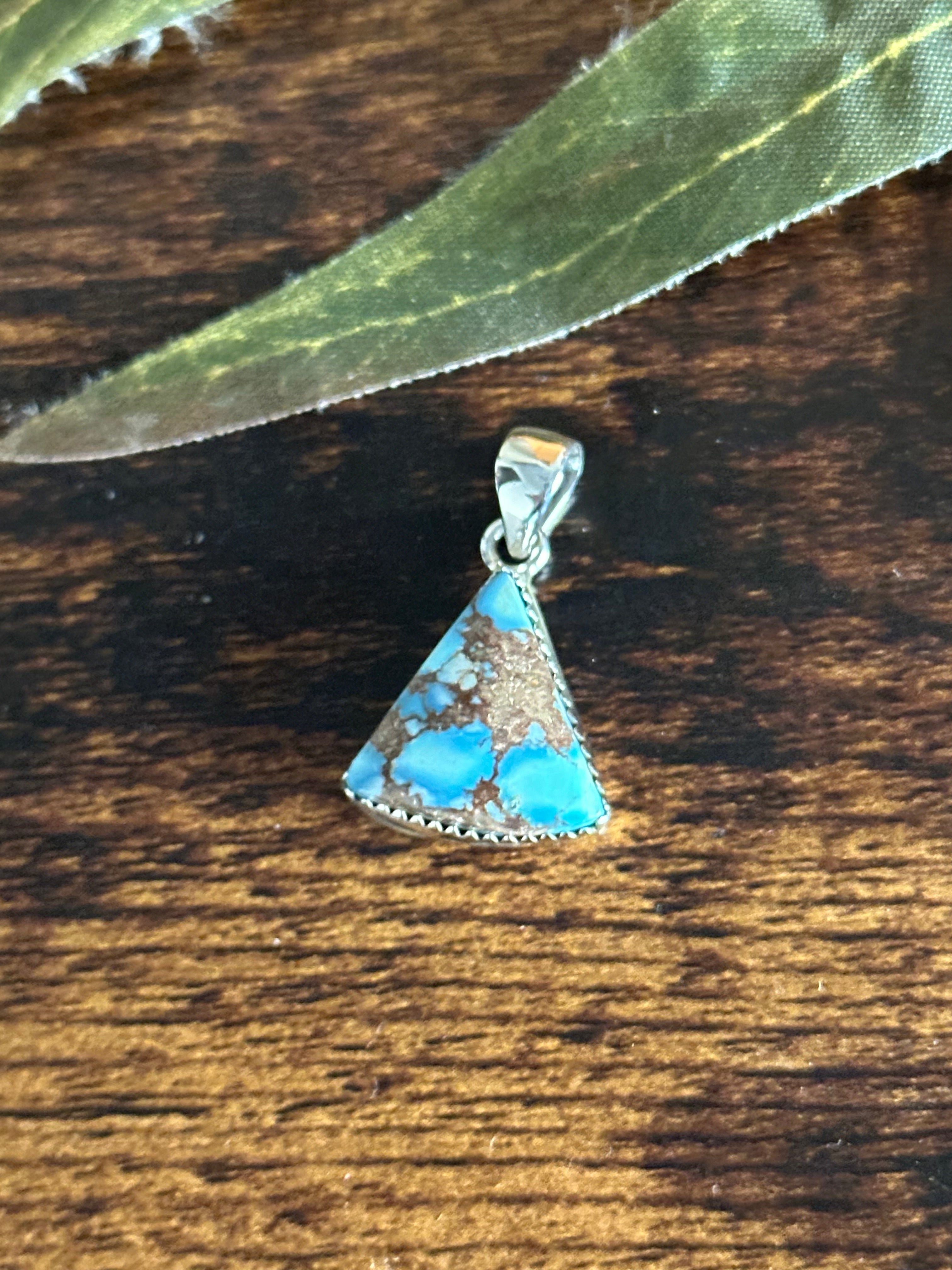 Southwest Handmade Golden Hills Turquoise & Sterling Silver Pendant