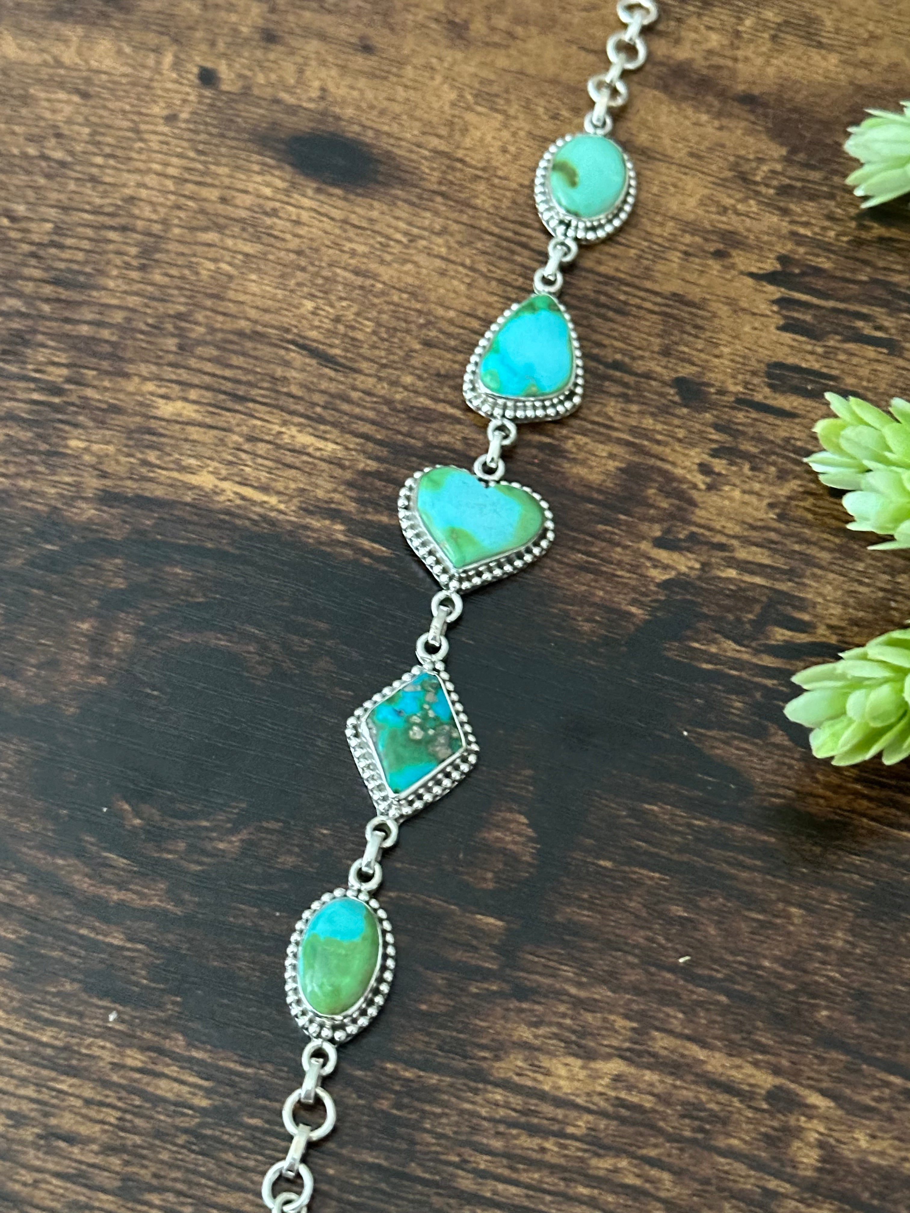 Southwest Made Sonoran Mountain Turquoise & Sterling Silver Bracelet