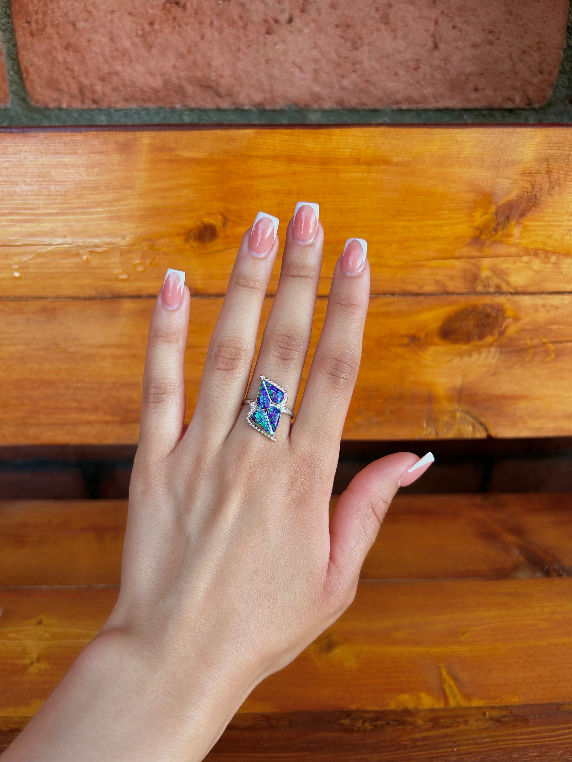Navajo Made Opal & Sterling Silver Ring