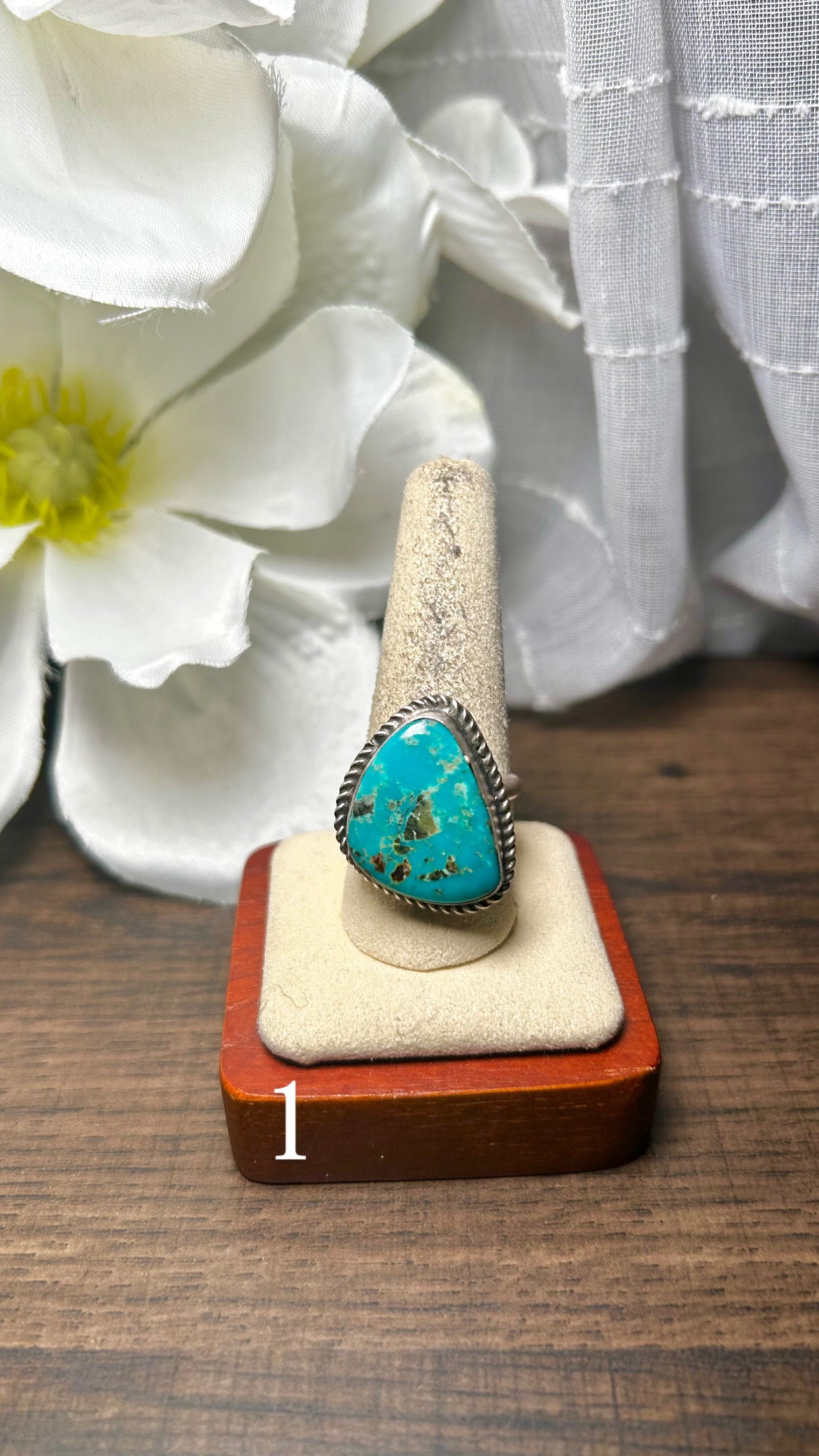 Donovan Nez Kingman Turquoise & Sterling Silver Adjustable Ring