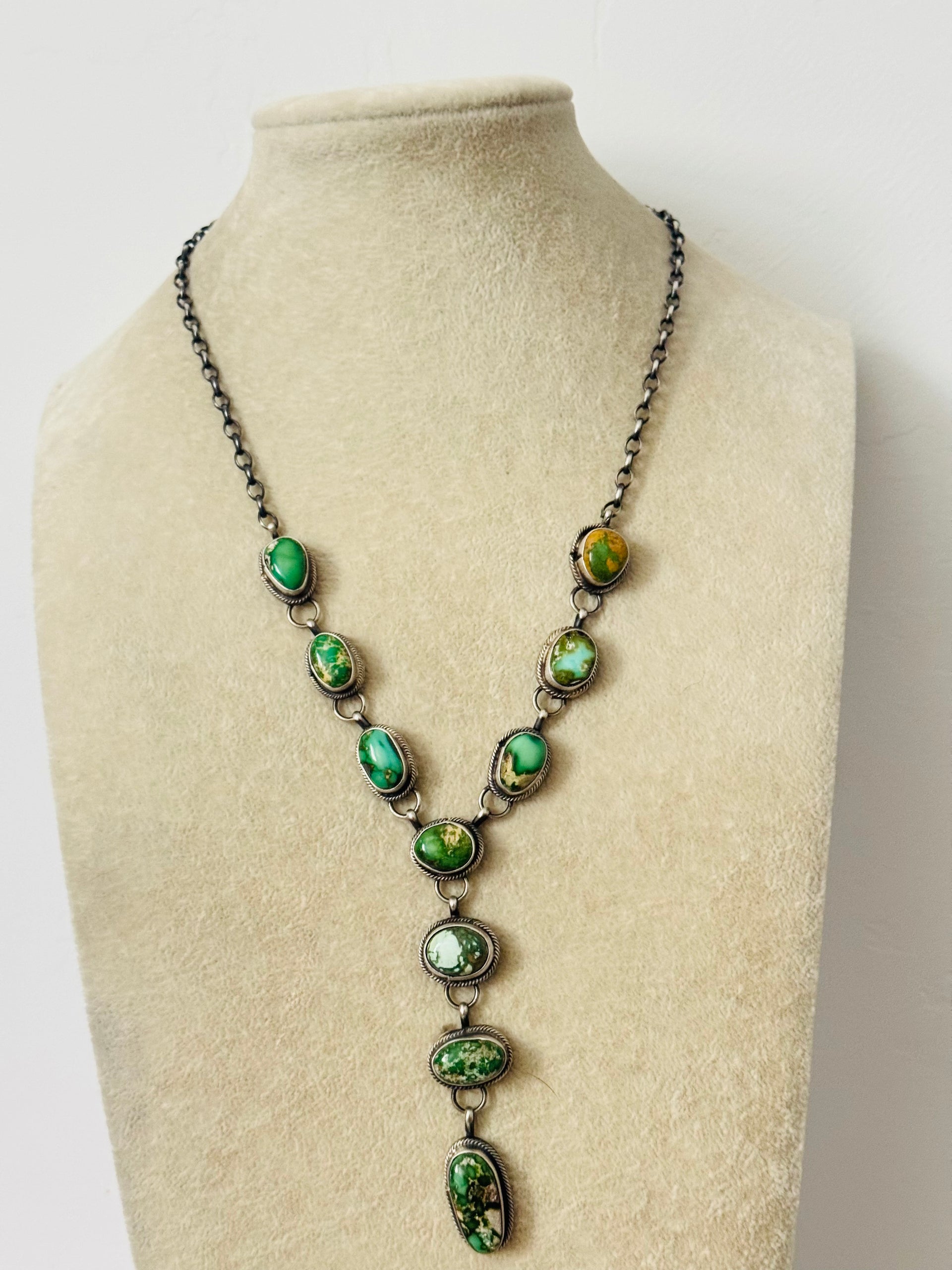 Betta Lee Sonoran Mountain Turquoise & Sterling Silver Lariat Necklace Set