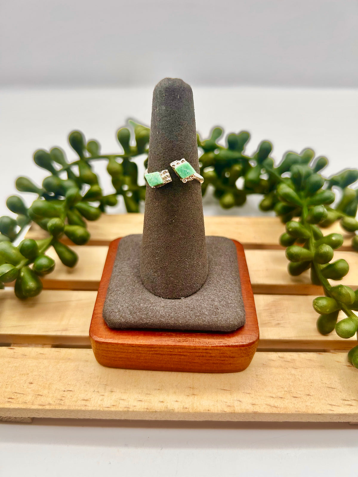 Navajo Made Kingman Turquoise & Sterling Silver Adjustable Ring